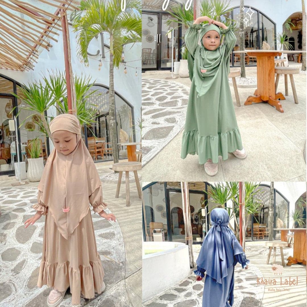 SAFIYYAH Baby Dress and Hijab Set, Muslim Syar'i Outfit - image 3