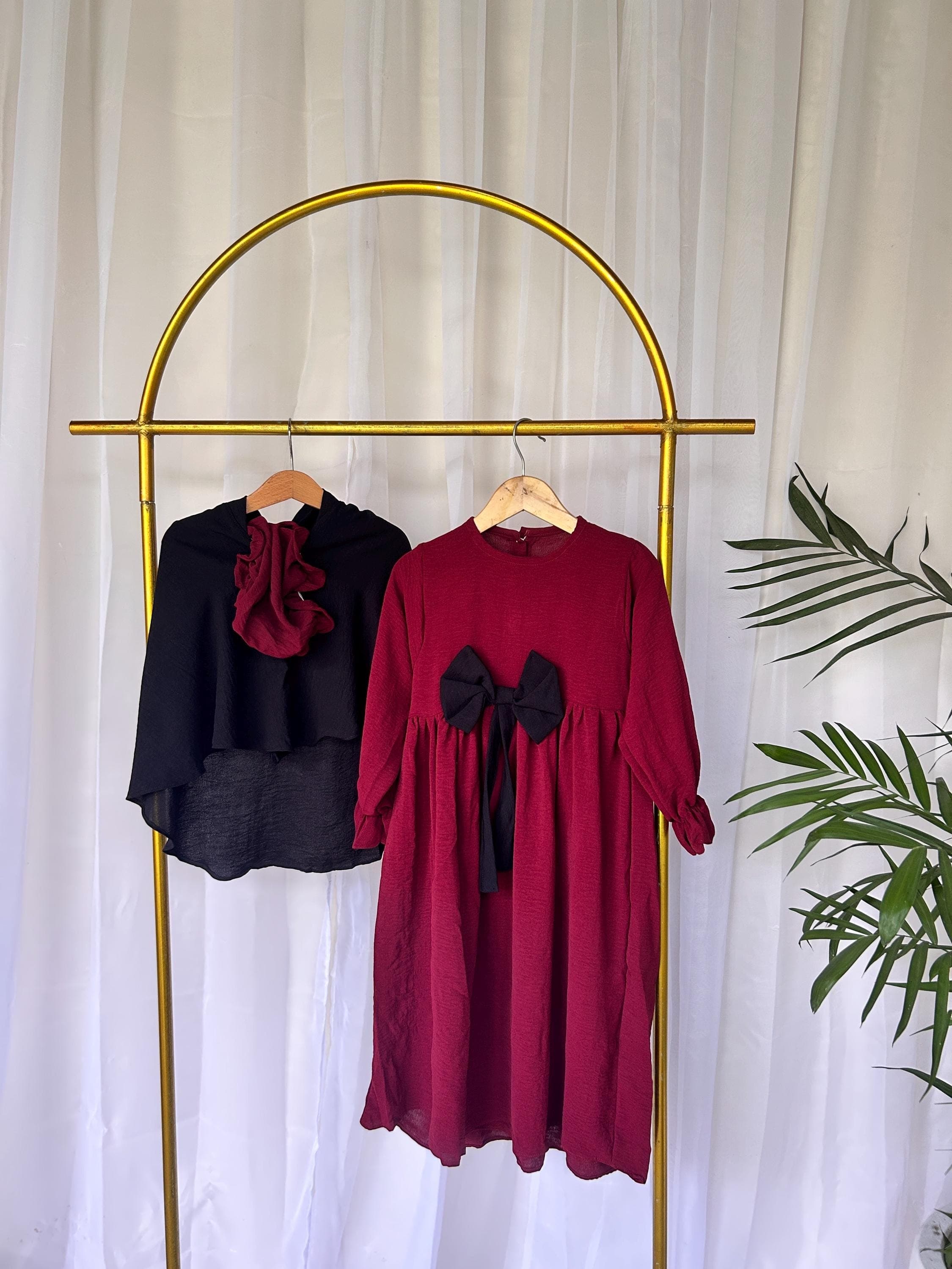 Hasna Baby Girl Abaya Set with Hijab & Bonnet โ Muslim Toddler Eid Outfit 2โ5 Years - image 5