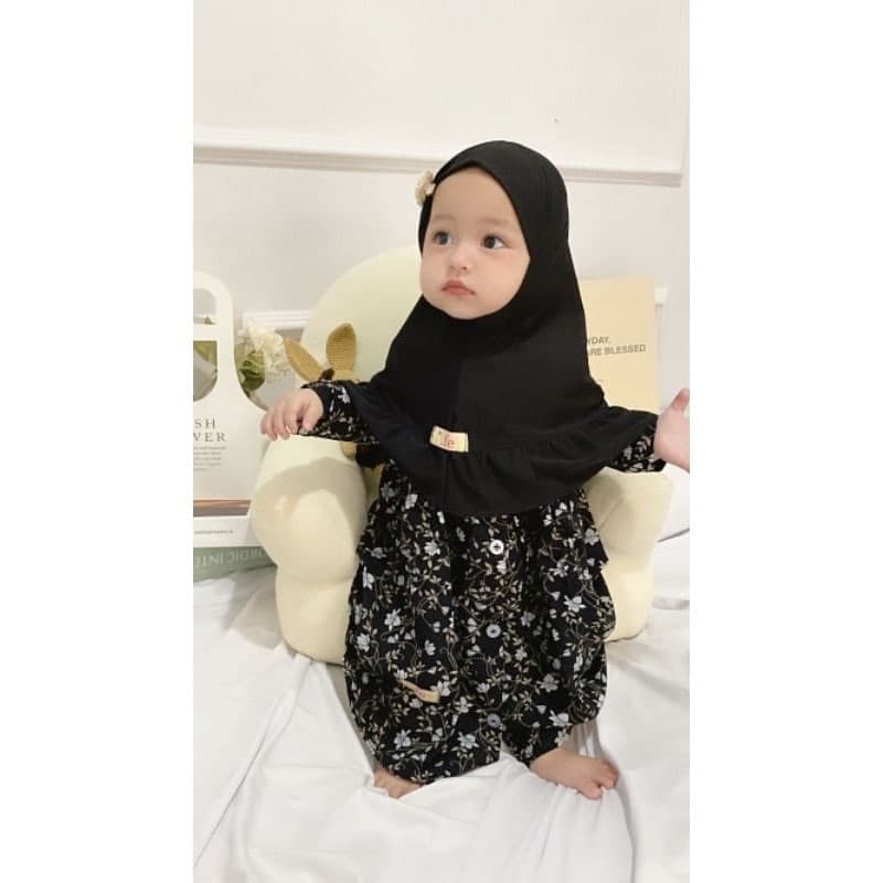 RAYON ROTAN 0 - 3 months Baby abaya Sets Hijab, muslim baby hijab sets - image 5