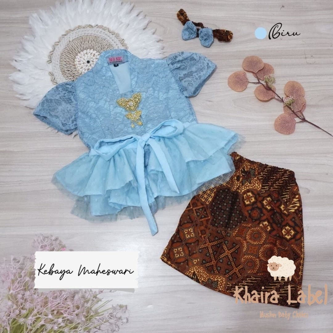 MAHESWARI 0-12 months baby Kebaya, Baby batik sets, baby Kebaya sets batik - image 5