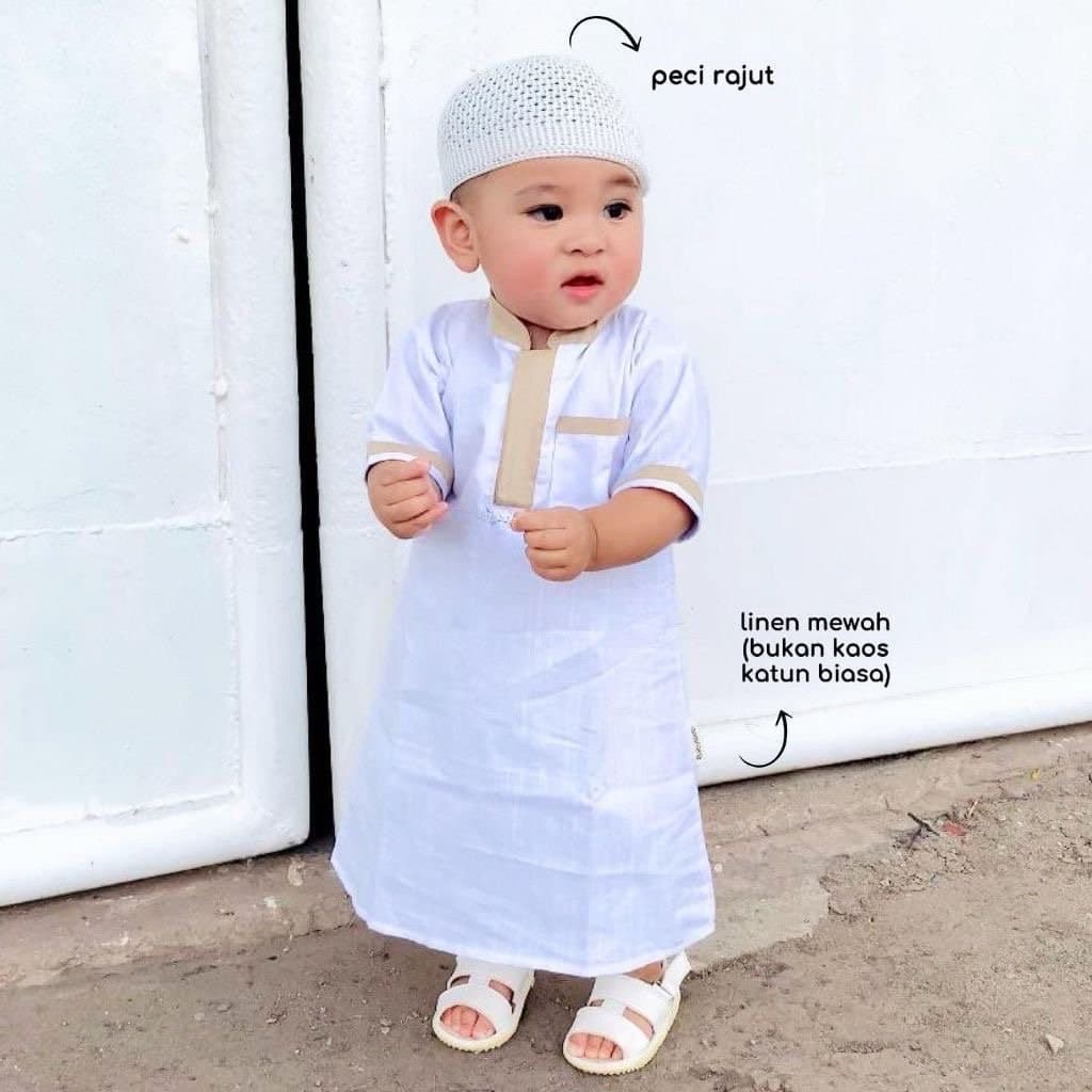 0-12 months ABDULLAH Baby Pakistani Khamis | baby boy islamic Qamis - image 3