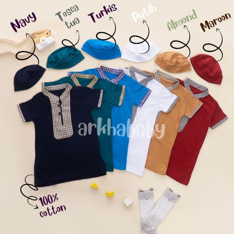 0-9 months Turkish baby boy Thobe sets | Muslim baby boy abaya sets | Pakistan baby boy dress sets - image 3