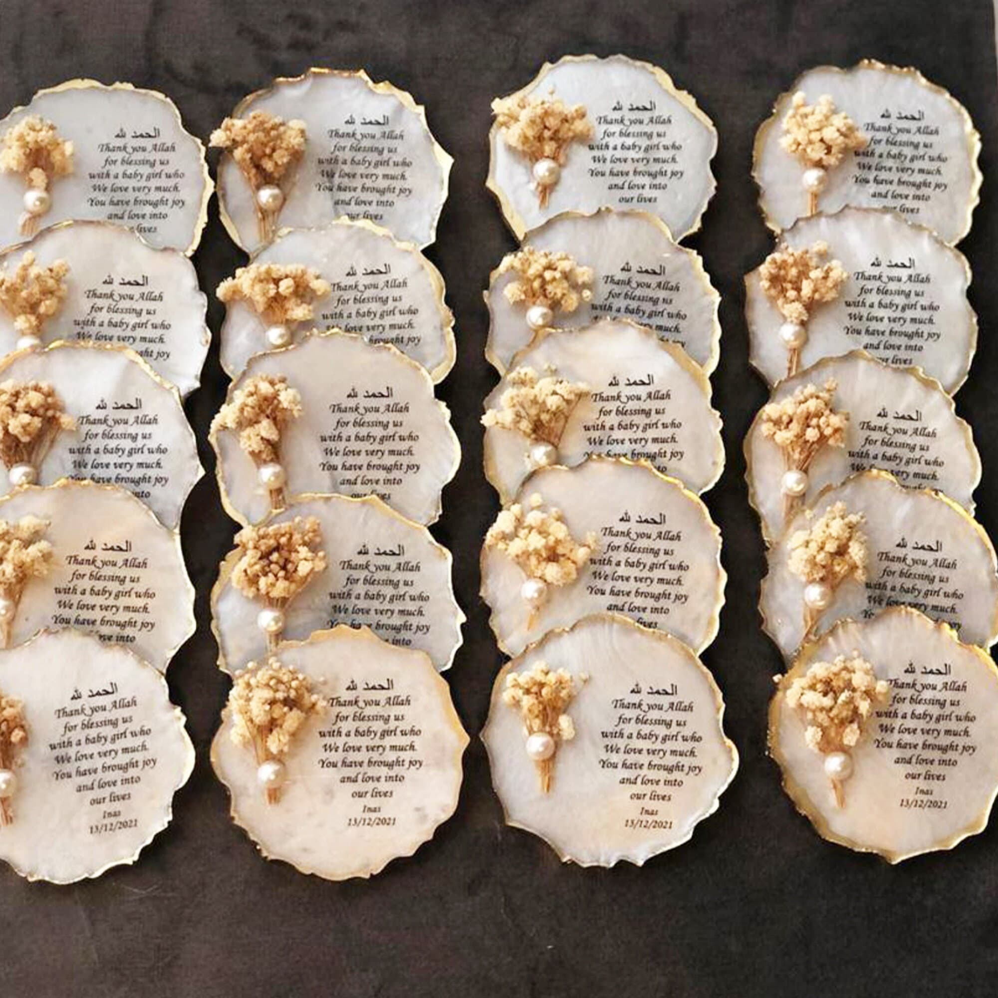 Personalized Epoxy Magnet Favors, Scattered Stone Decor