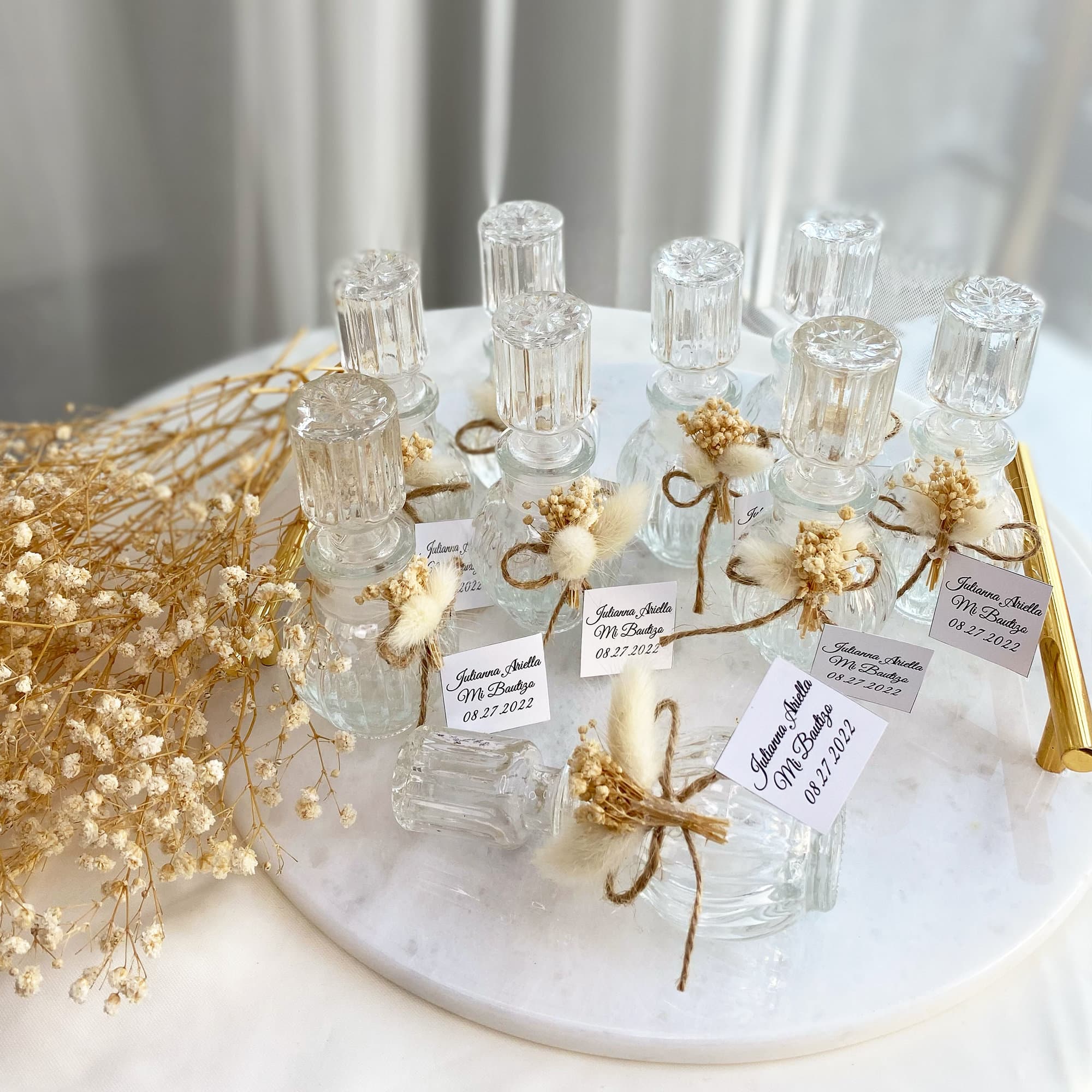 Dried Flower Glass Cologne Bottles: Wedding & Baby Shower Favors - image 5