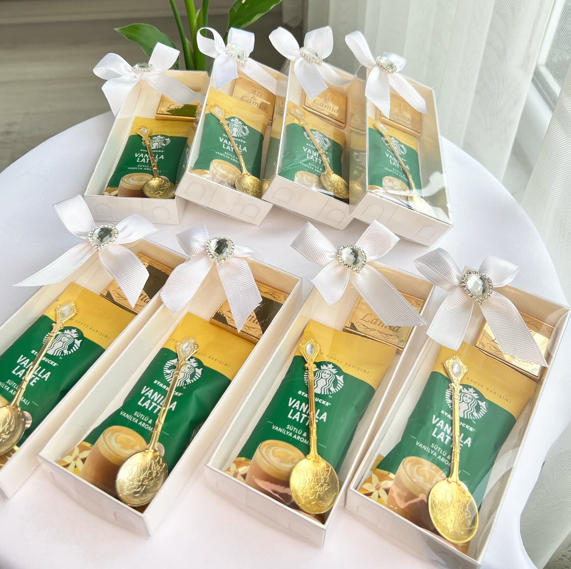 Rustic Wedding Coffee Gift Box: Starbucks Coffee, Spoon & Chocolate