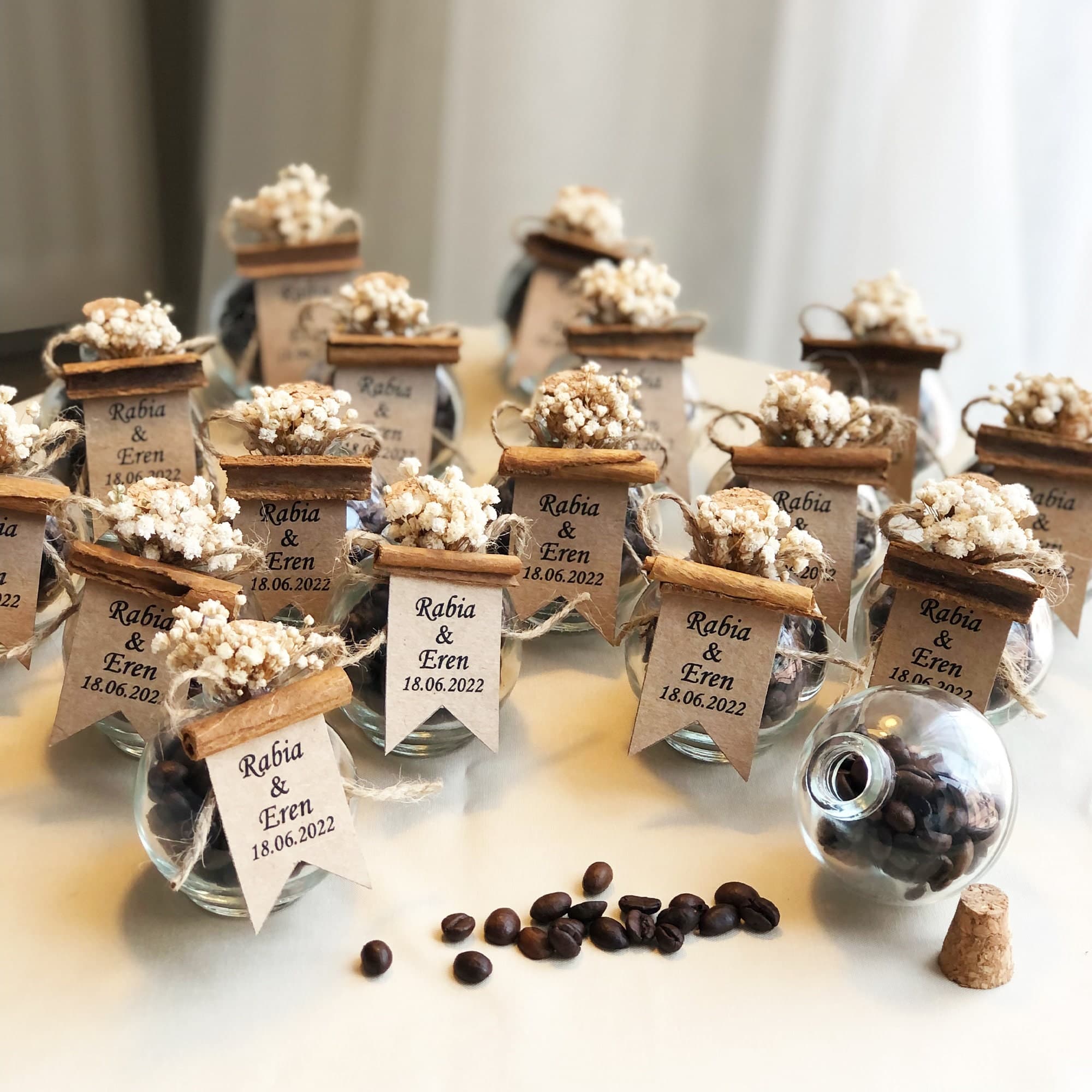 Personalized Turkish Coffee Wedding Favors: Kraft Box, Coffee Beans - image 3