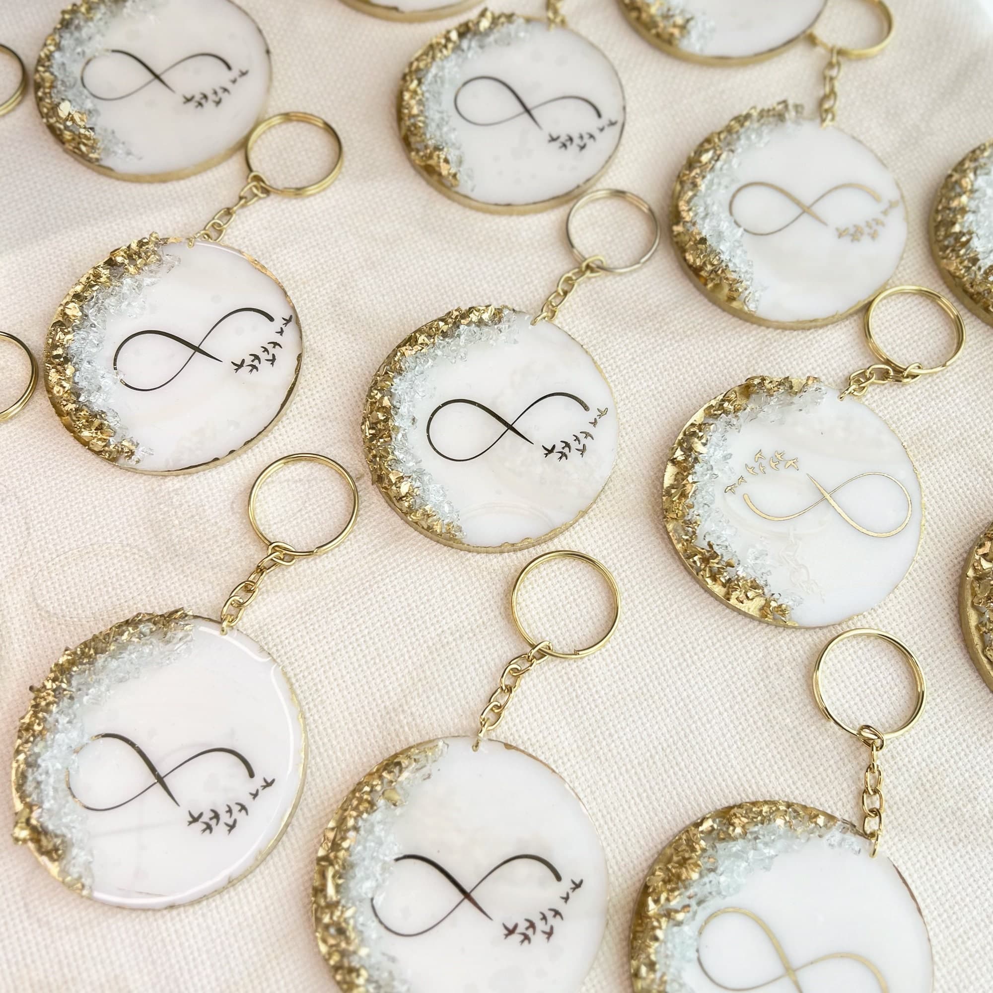 Personalized Resin Keychain, Gold Leaf Inlay, Handmade Gift - image 5
