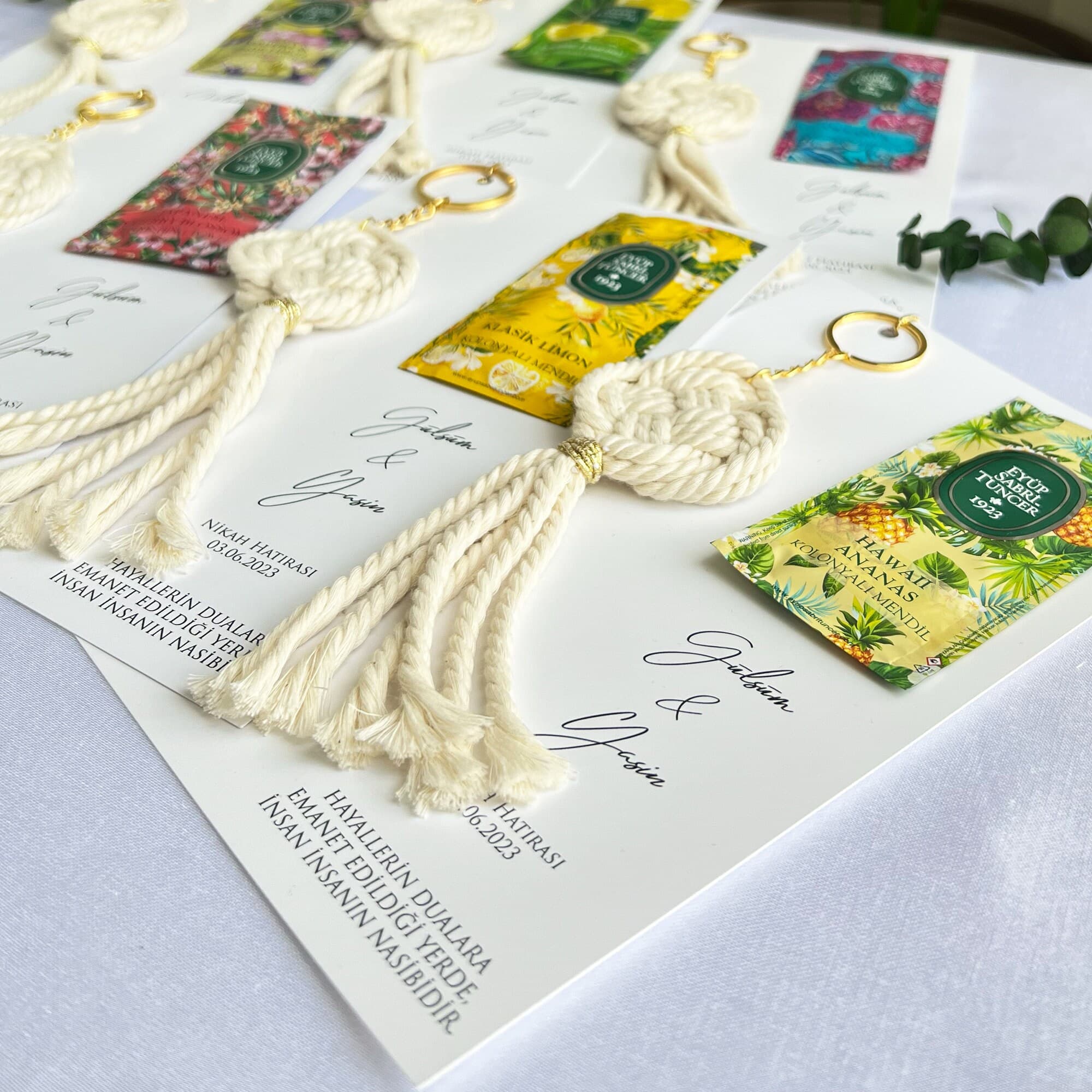 Macrame Wet Wipe Keychain, Scented Cotton Cord, Baby Gift - image 4