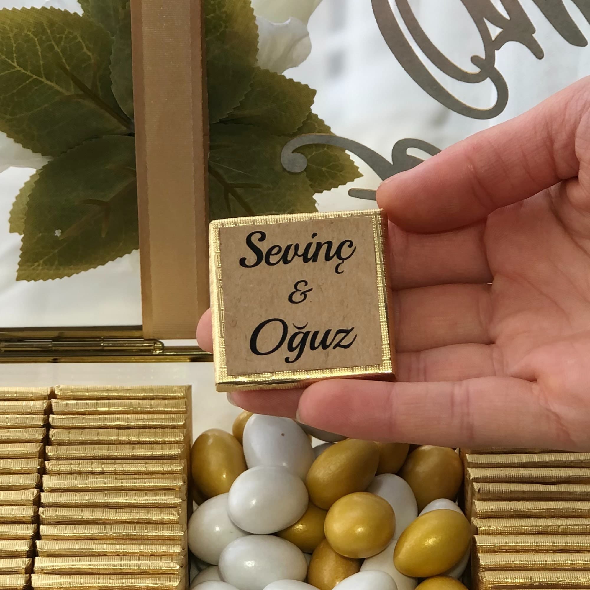 Personalized Wedding Chocolate Favors: Milk Chocolate, Almond Silver - image 5