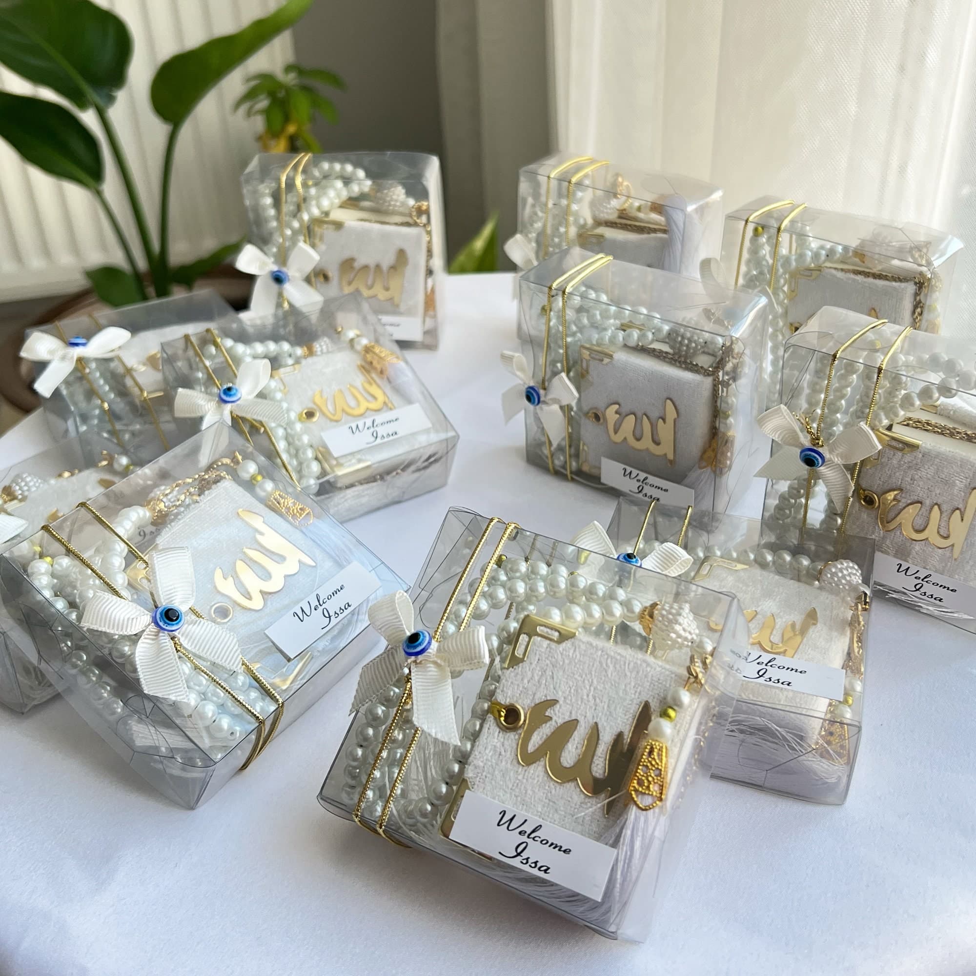 Mini Quran Gift Box, Pearl Tasbih, Islamic Favors
