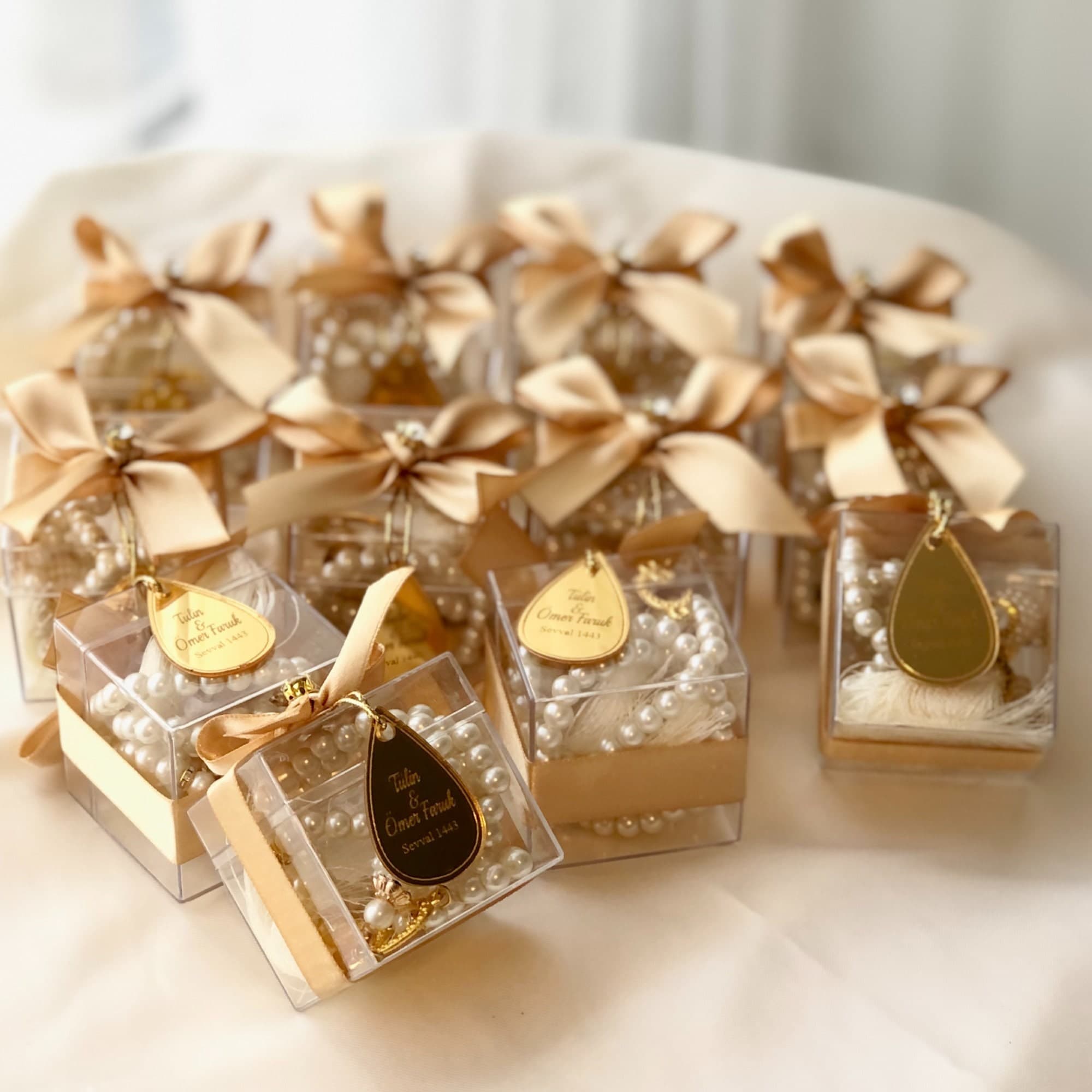 Personalized Islamic Tasbeeh Favor: Pearl Rosary Gift Box