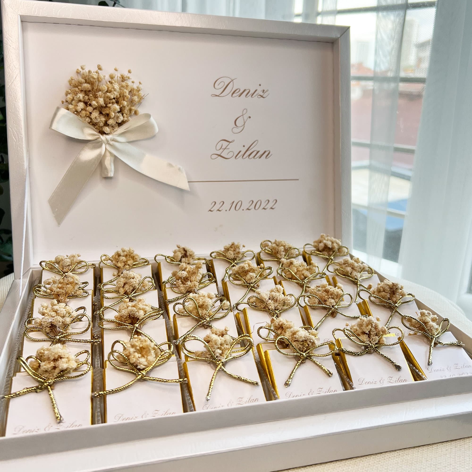 Personalized Chocolate Box with Bouquet, Wedding Party Favors - image 3