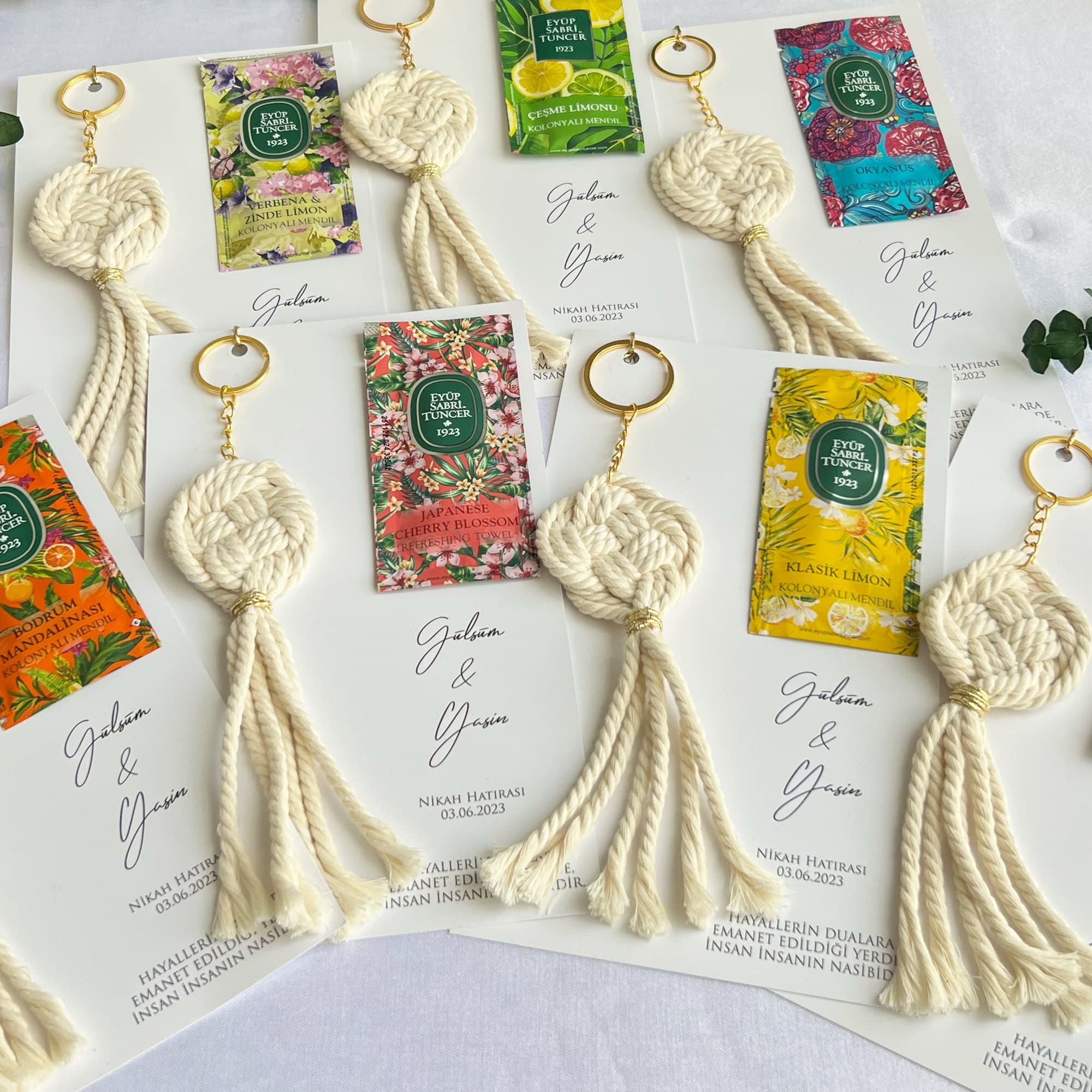 Macrame Wet Wipe Keychain, Scented Cotton Cord, Baby Gift - image 3