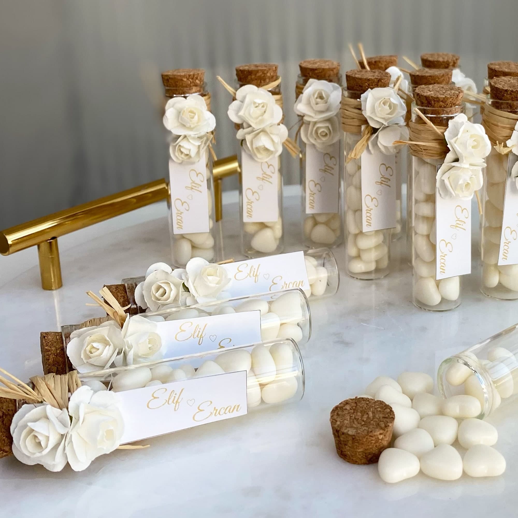 Personalized Almond Candy Jars, Rustic Wedding Favors