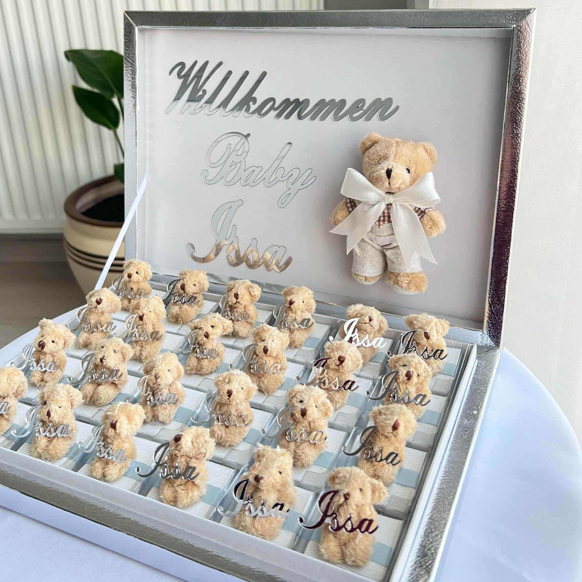 Personalized Teddy Bear Chocolate Box, Baby Shower Favors