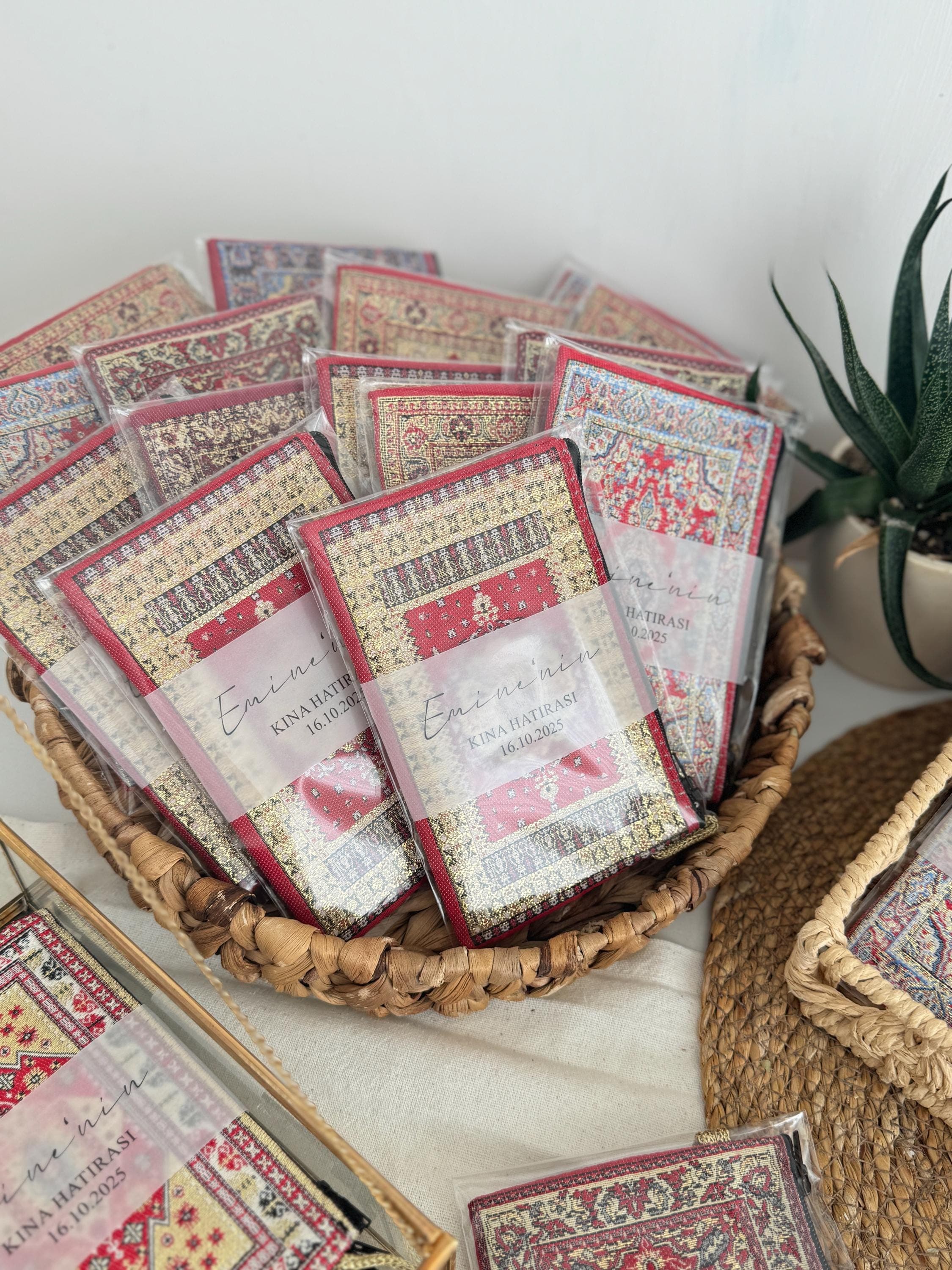 Henna Party Favor: Ethnic Patterned Mini Wallet on Personalized Card