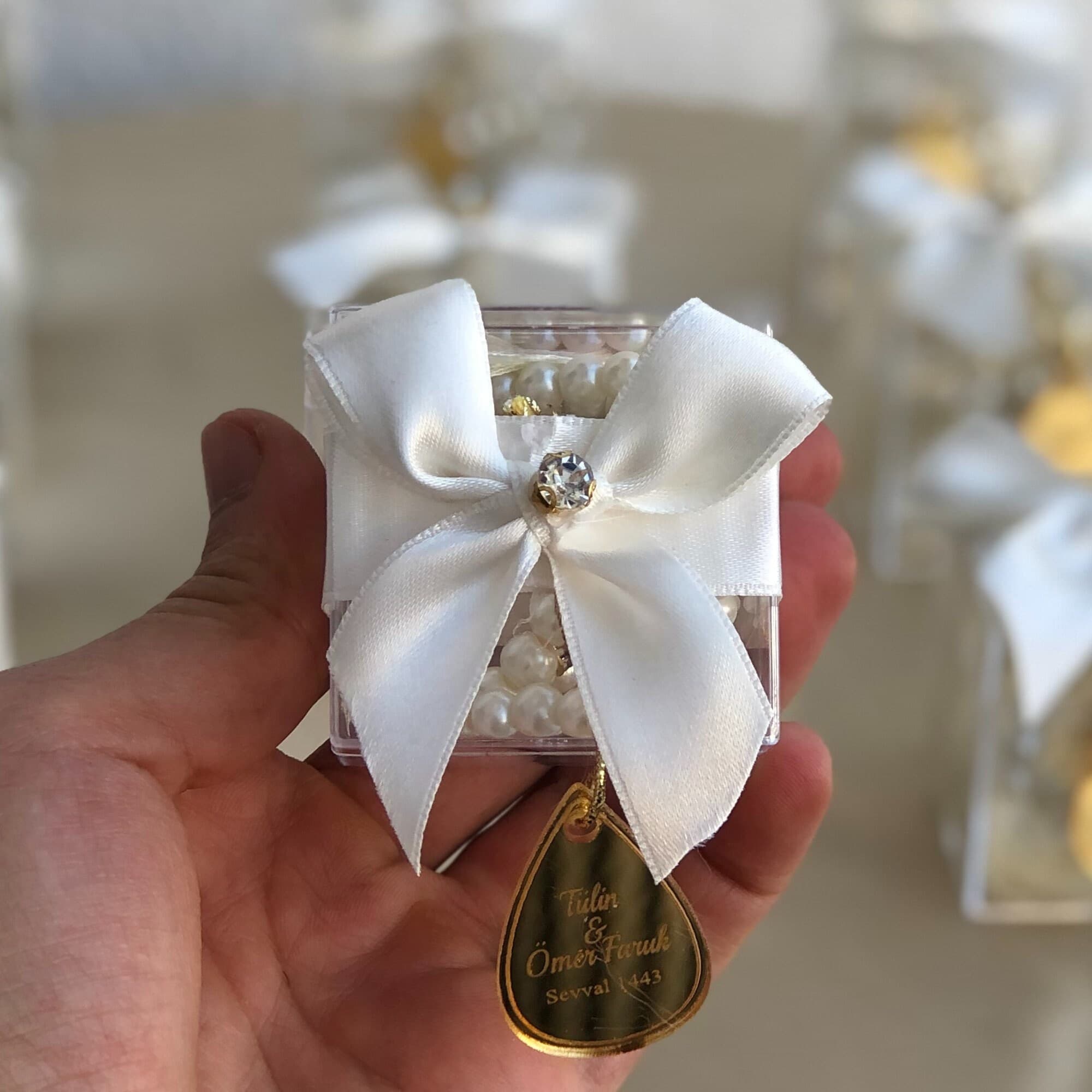 Personalized Islamic Tasbeeh Favor: Pearl Rosary Gift Box - image 3
