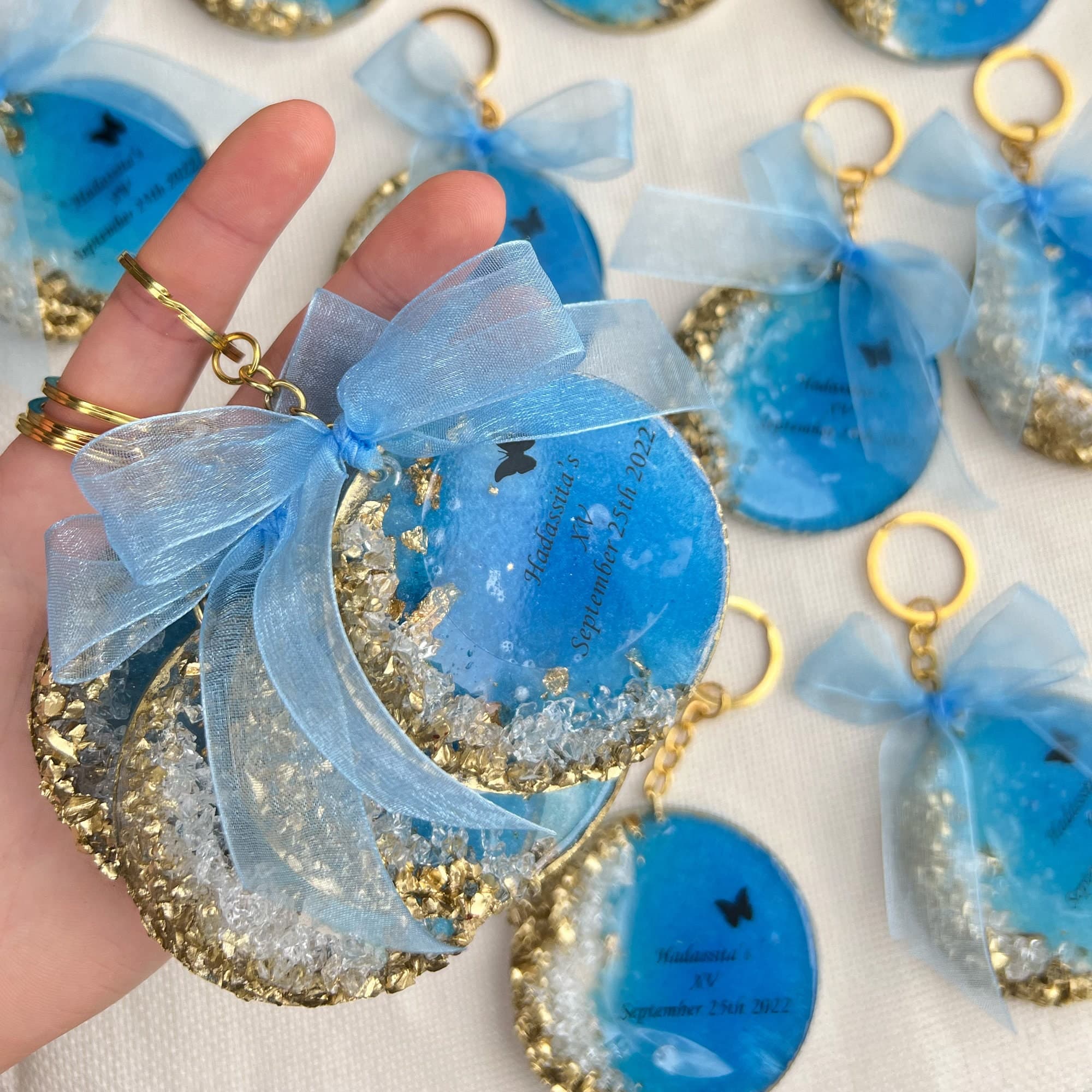 Custom Resin Keychain | Personalized Name, Birthdate, Wedding Favor - image 3