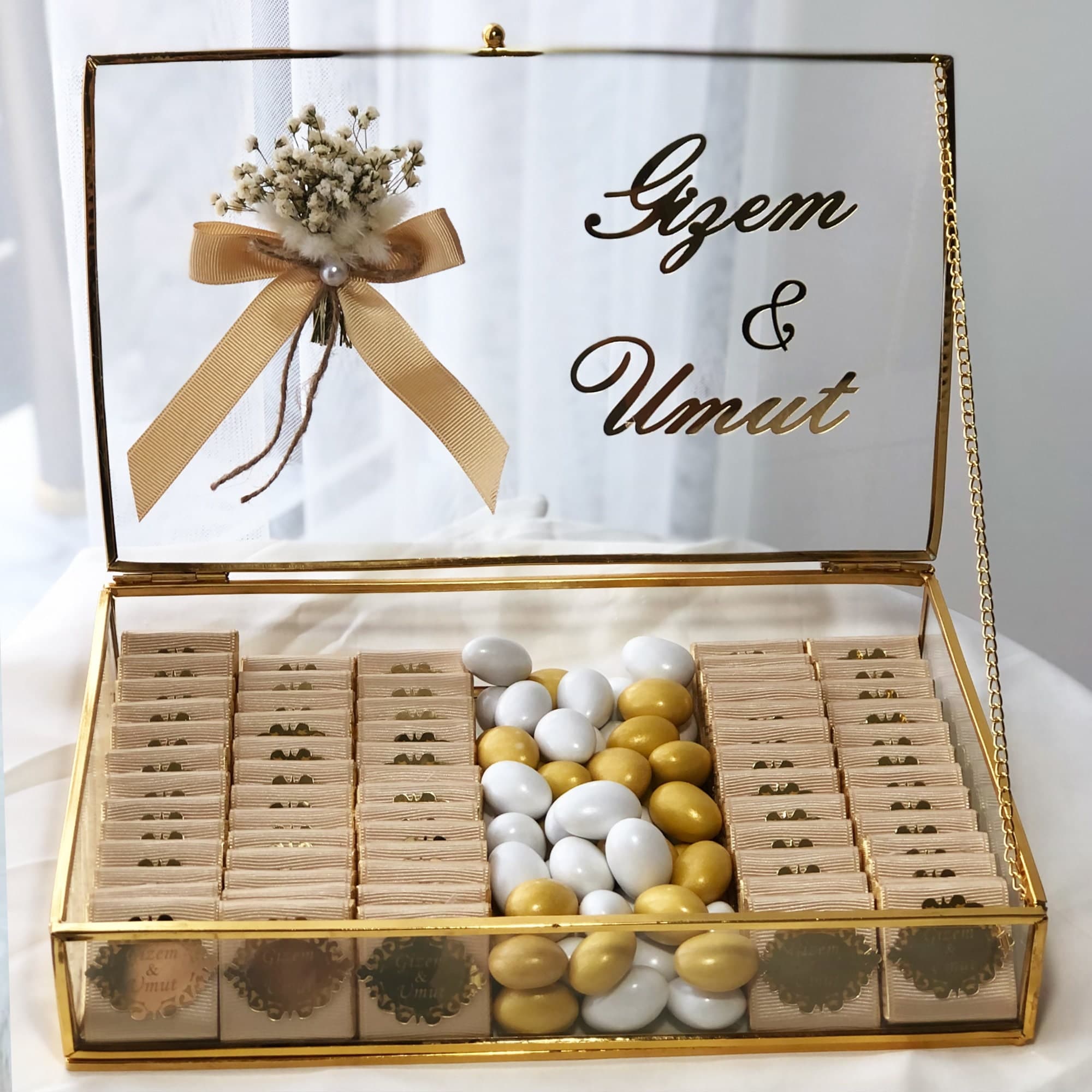 Personalized Wedding Chocolate Favors: Milk Chocolate, Almond Silver
