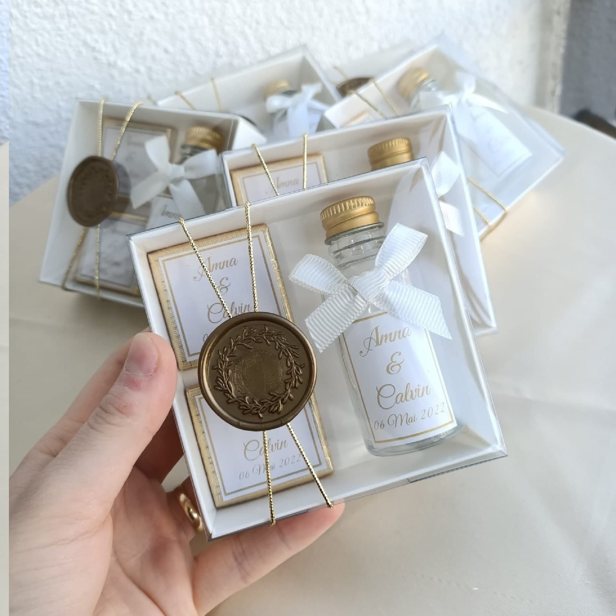 Personalized Wedding Favor: Cologne Bottle & Chocolate Gift Set - image 3