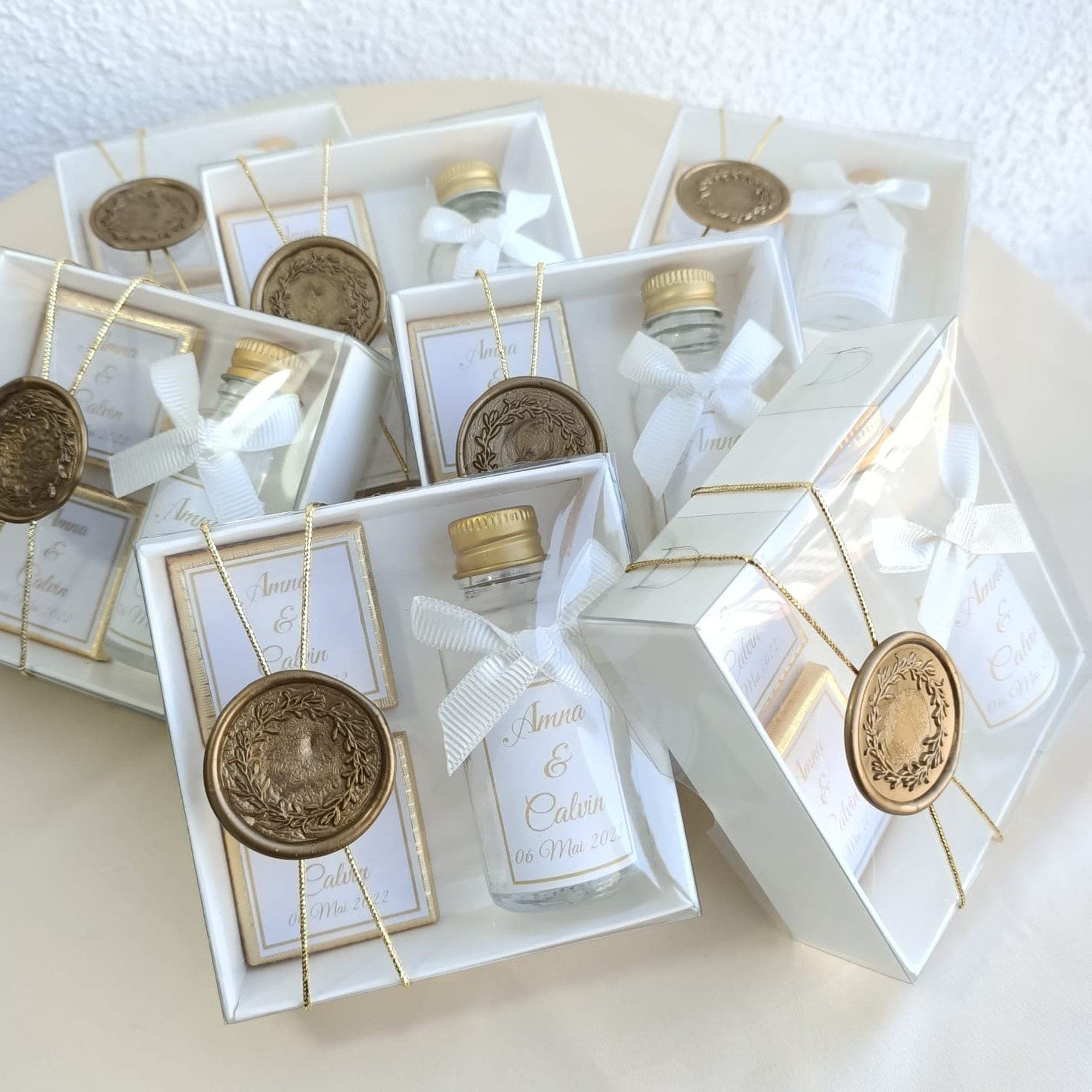 Personalized Wedding Favor: Cologne Bottle & Chocolate Gift Set