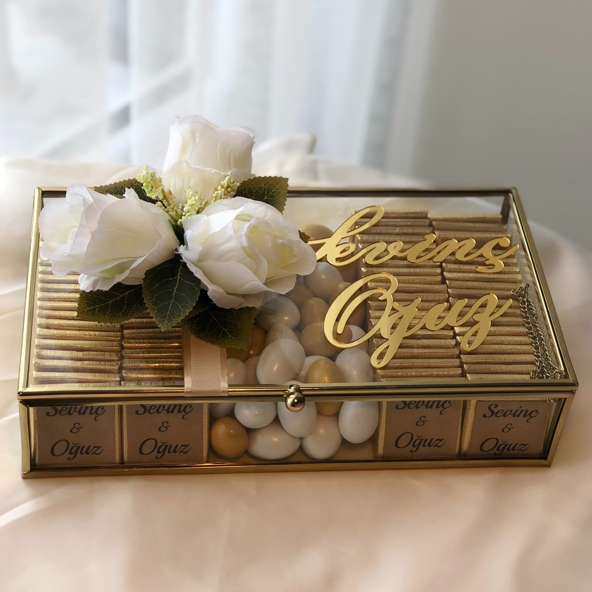 Personalized Wedding Chocolate Favors: Milk Chocolate, Almond Silver - image 4