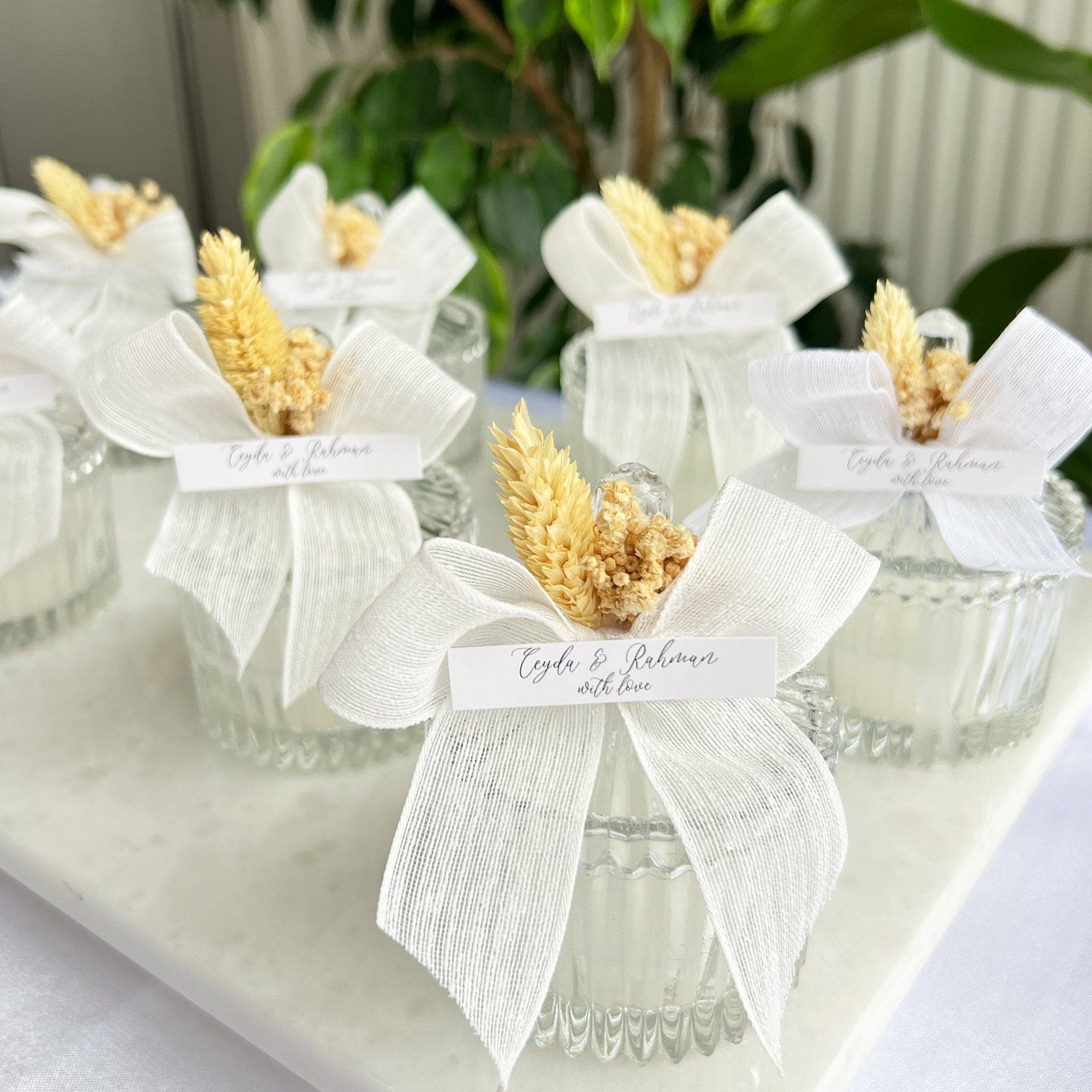 Personalized Glass Wedding Candle Favors, Elegant Bulk Gifts - image 5