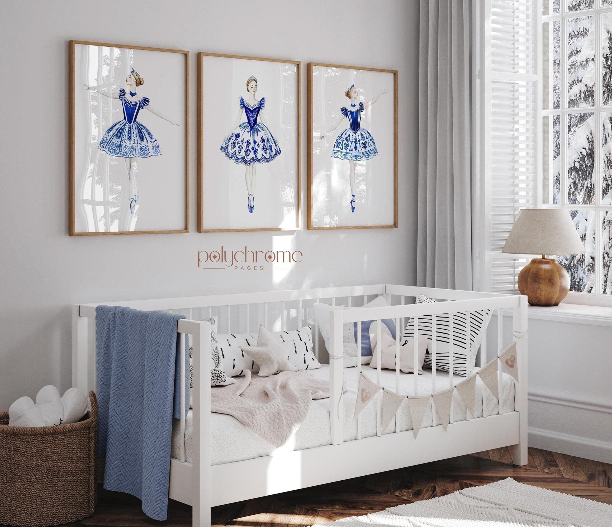 Nutcracker Ballerinas Chinoiserie Figurine, Hamptons Style Blue and White China Vintage Christmas Winter Decor | Paper Prints 5x7 - 24x36 in - image 3
