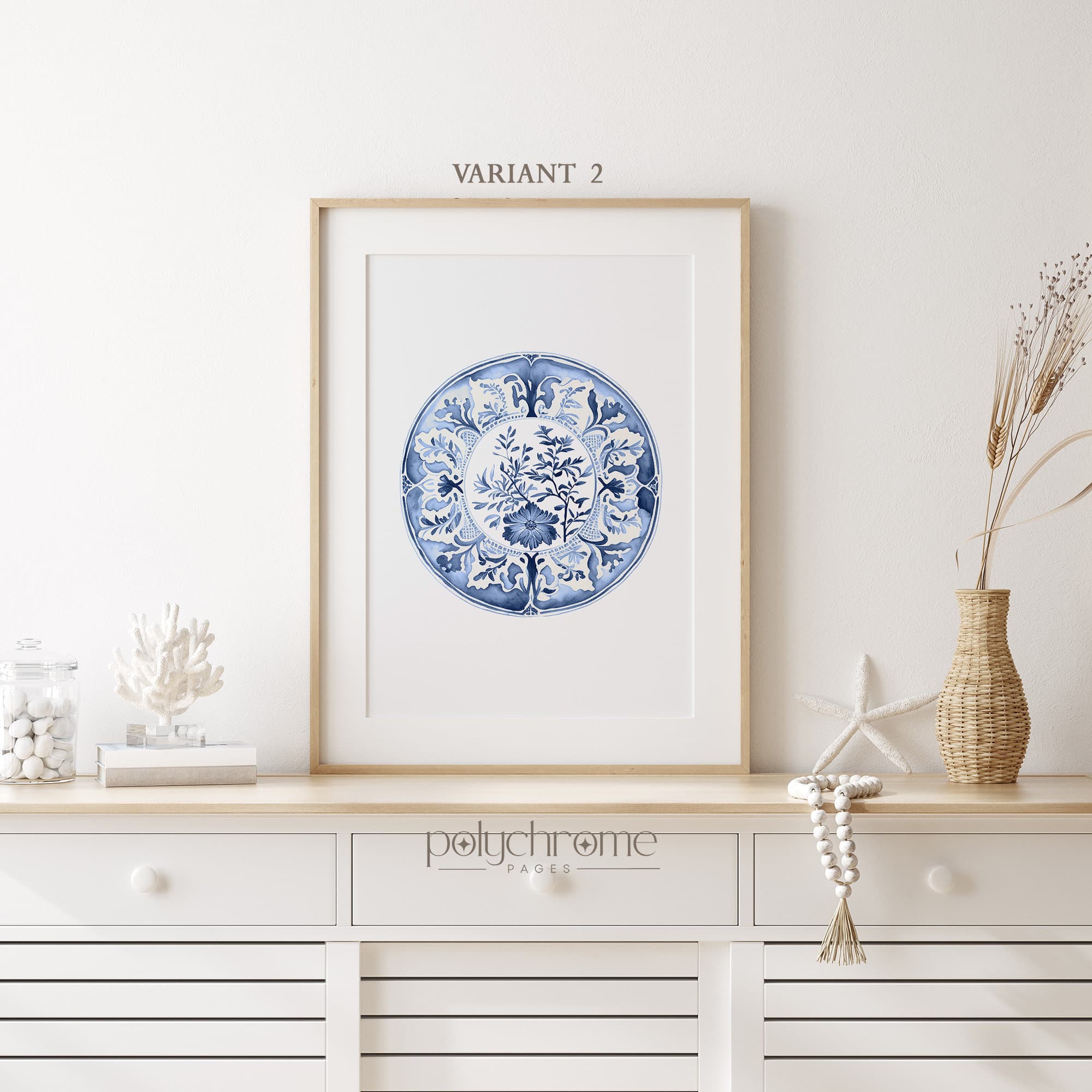 Chinoiserie Plates and Ginger Jars, Hamptons Style Blue and White China Traditional Home Decor Art | Paper print size 5x7 - 24x36 in - image 4