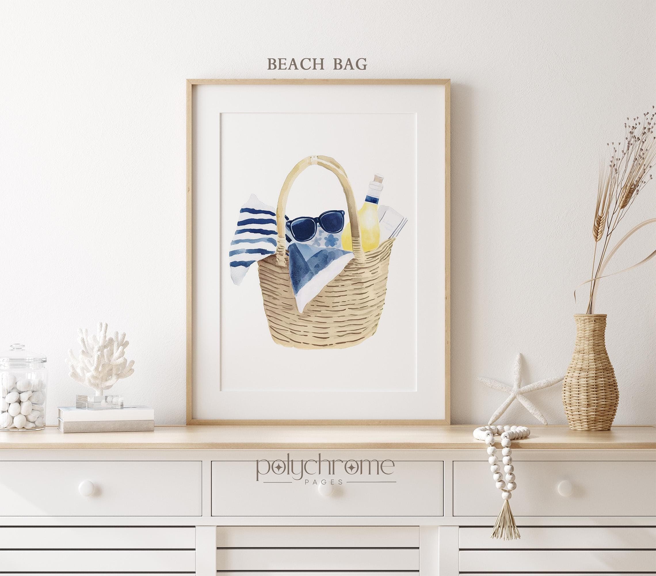 Lemonade, Beach Bag, Ice Pops Summer Accessories in Blue and Yellow, Vacation Beach Picnic, Coastal Pool Bathroom Art, Prints 5x7 - 24x36 in - image 4