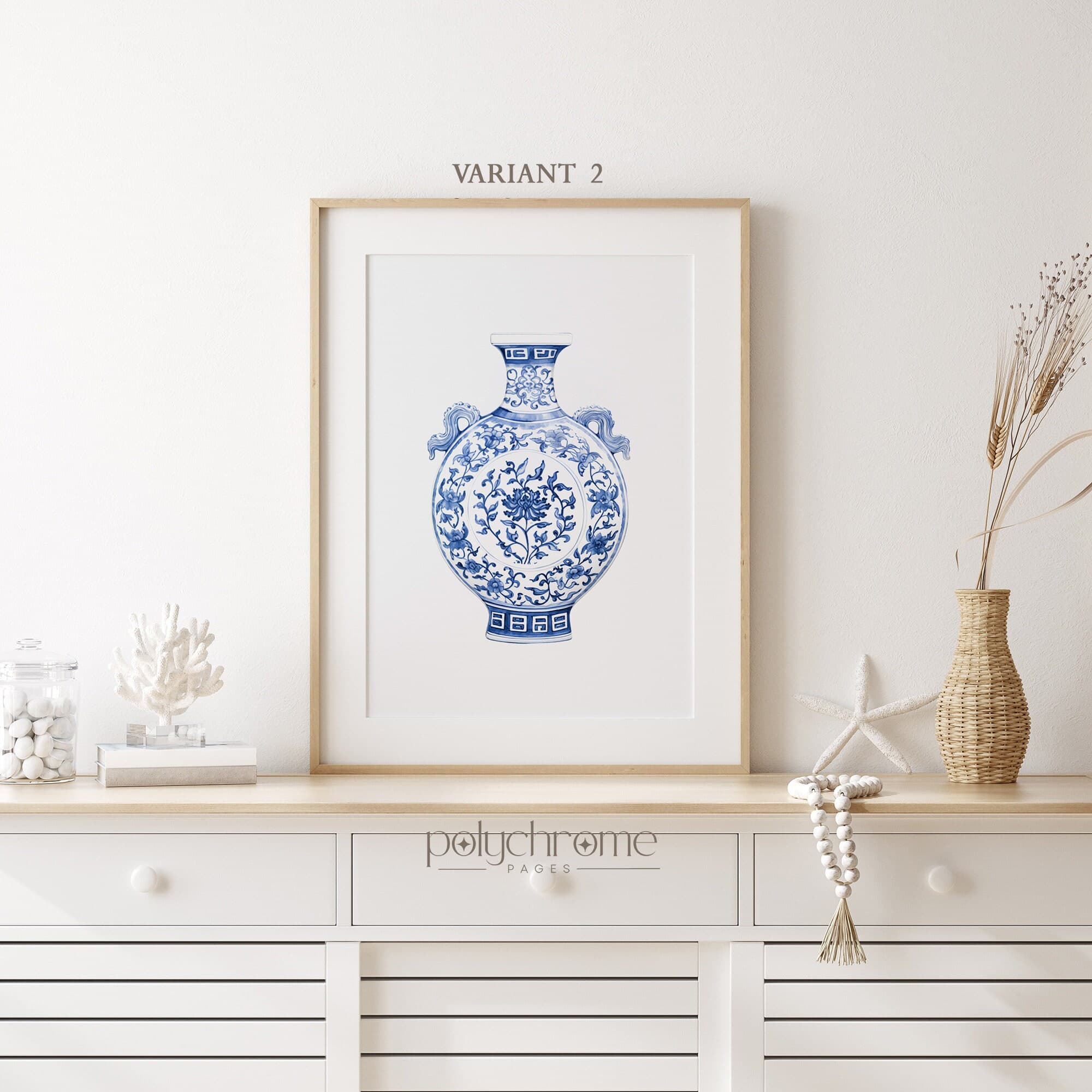 Chinoiserie Ginger Jars Hamptons Style Decor Blue and White China Traditional Home Decor, Wall Art | Paper print size 5x7 - 24x36 in - image 5