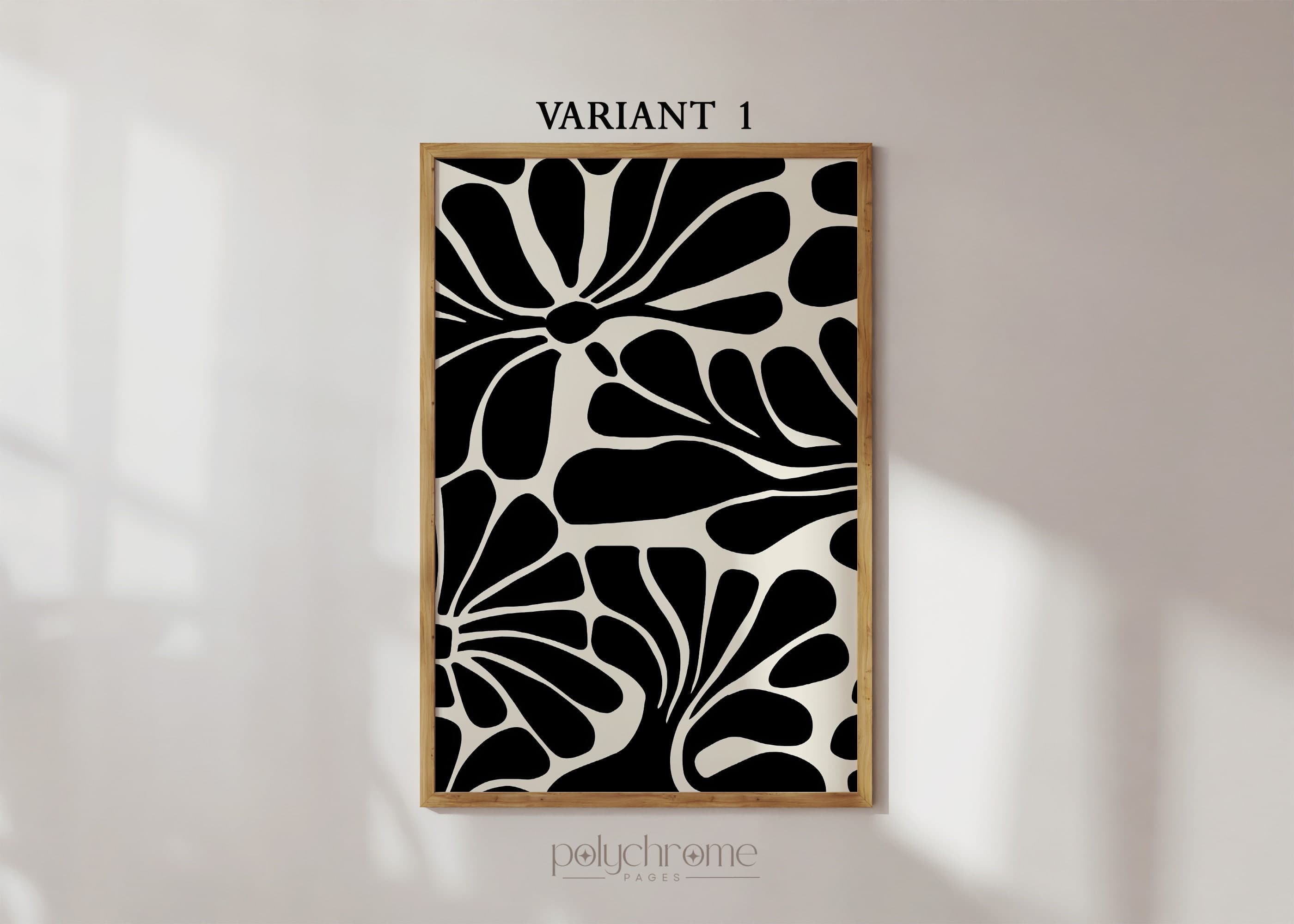 Minimal aesthetic black and white art - Flower illustration abstractionism artworks - Wall art | Thick paper, size 8.5x12 - 20x28 in - image 4