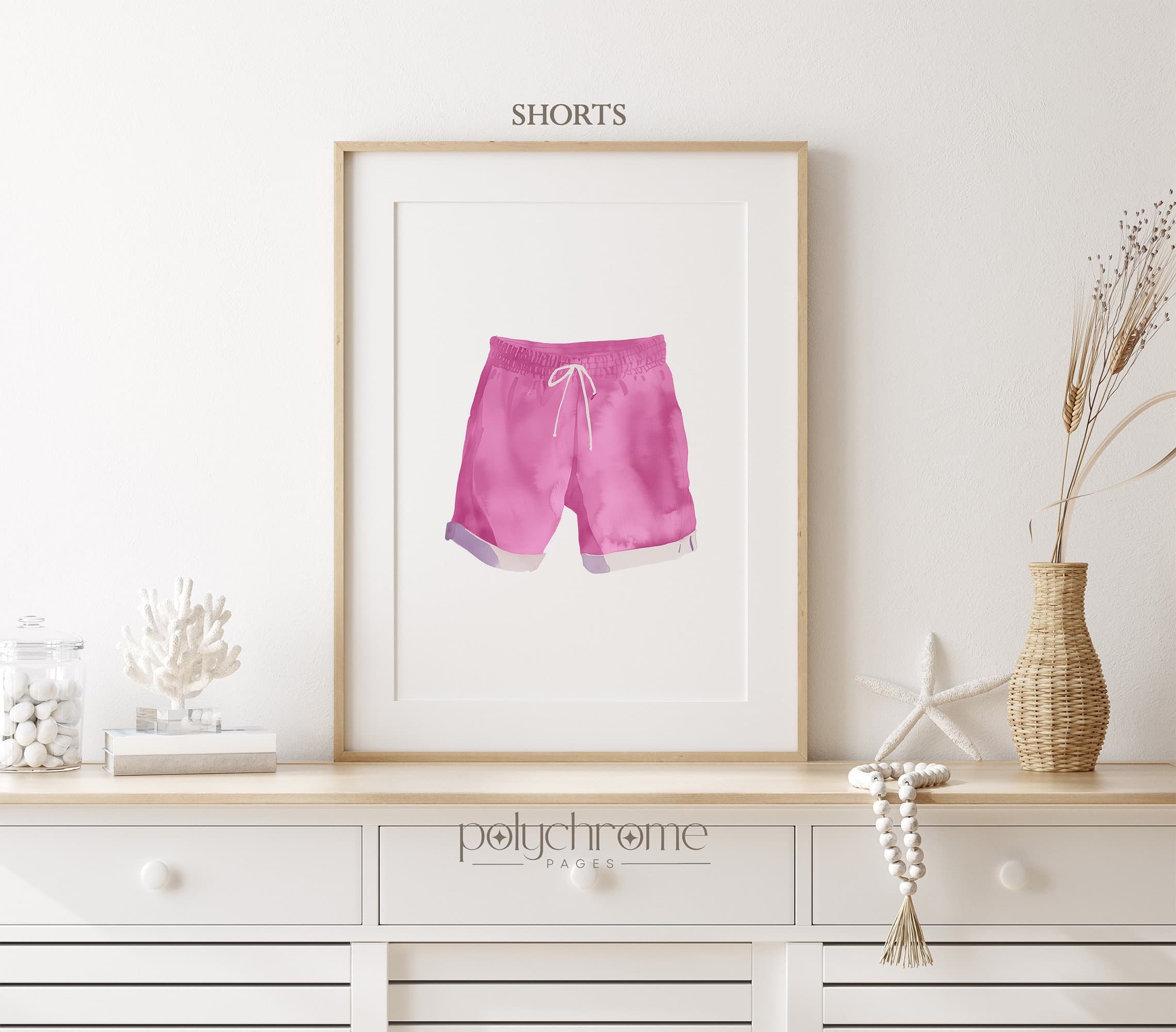 Pink Painted Swimsuits Laundry Room Wall Art, Bathroom Lake House Decor | Paper Print sizes 5x7 - 24x36 in - image 4