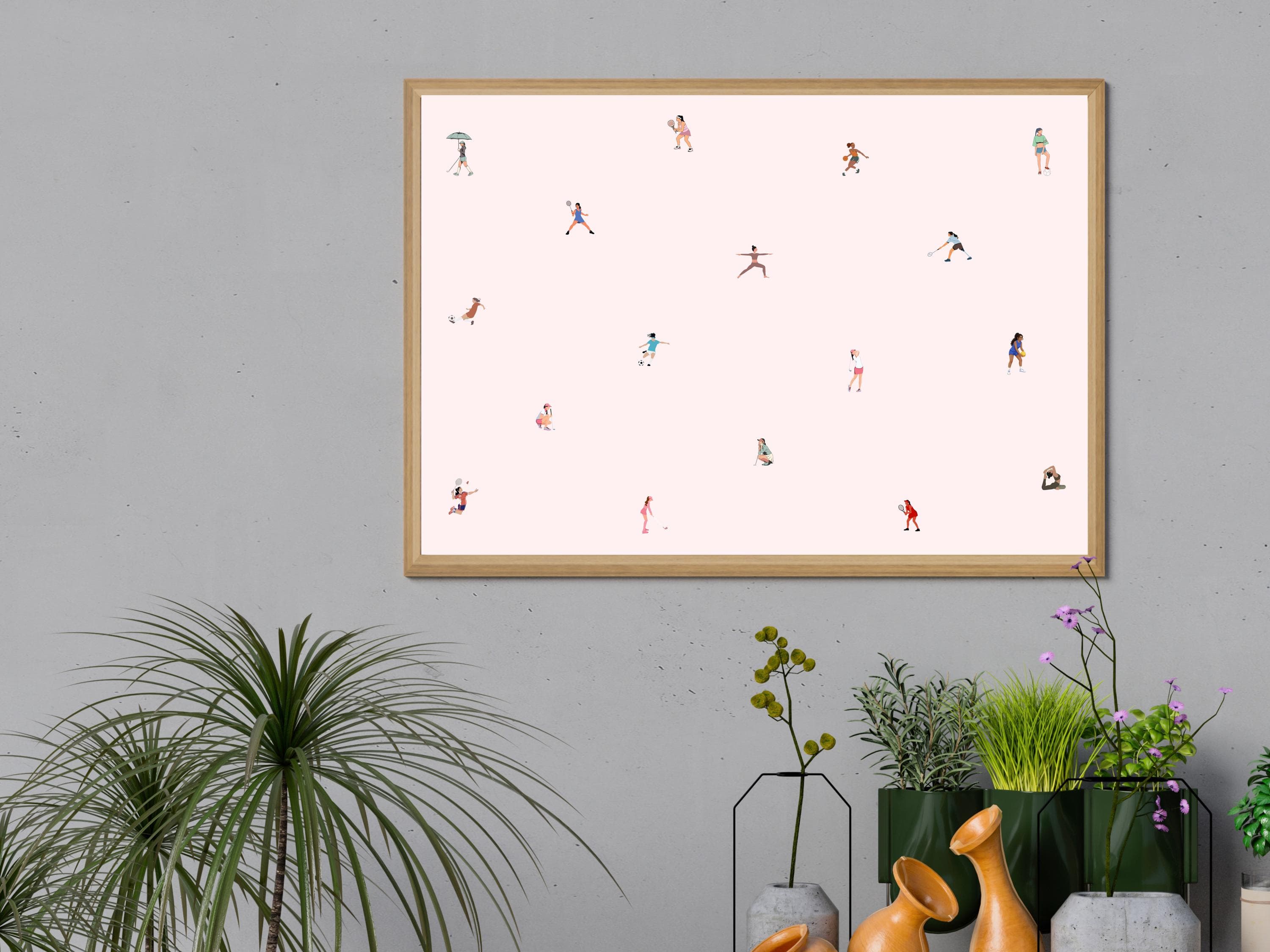 Women’s Sports Wall Art Print, Minimal Athlete Illustration Girls Room Office Decor Vintage Style Gift - image 5