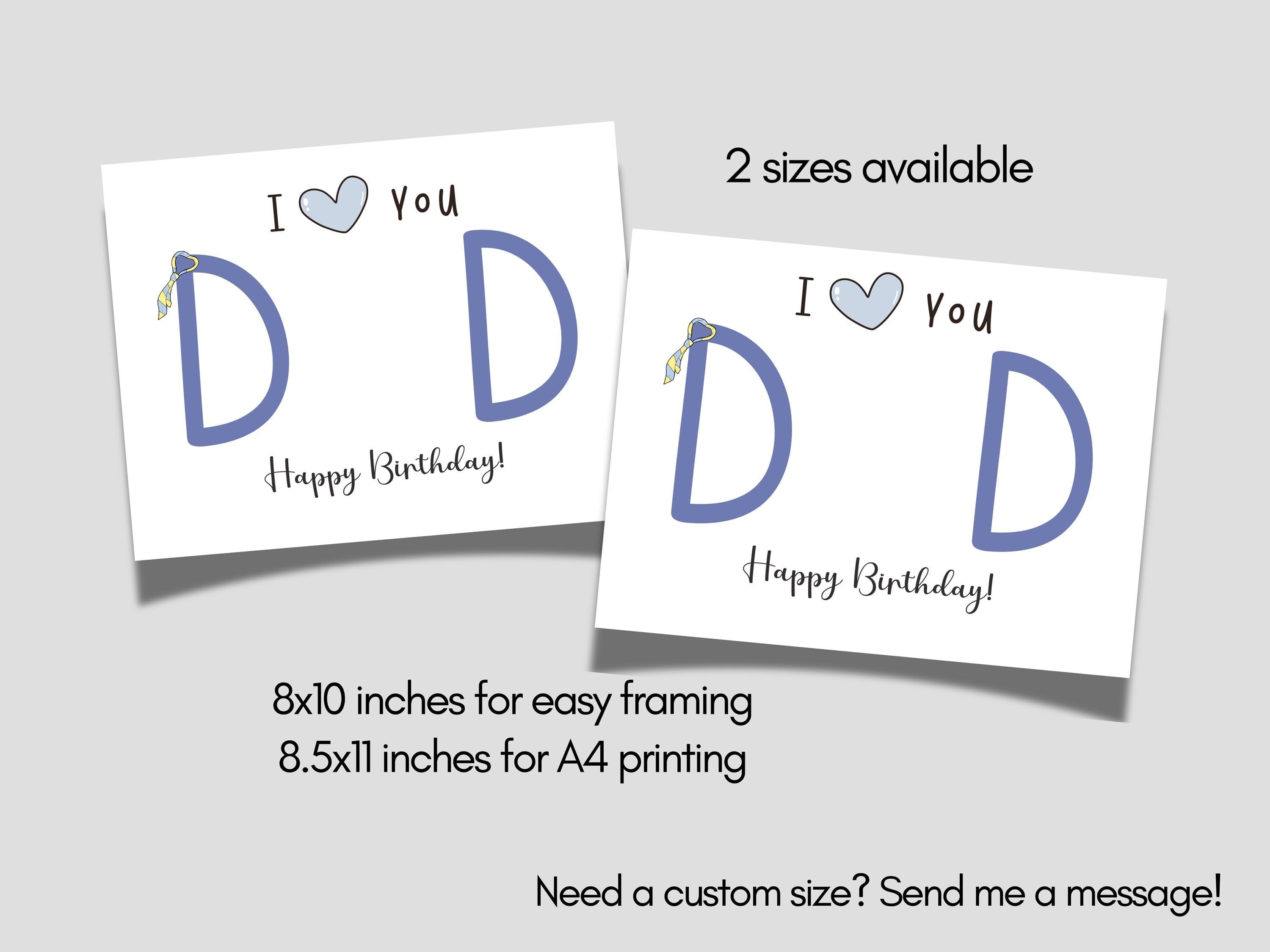 Happy Birthday Dad Gift from Kids Printable, DIY Custom Present Handprint Craft Art Keepsake Card Baby Toddler Child Fun Daddy Cute Template - image 5
