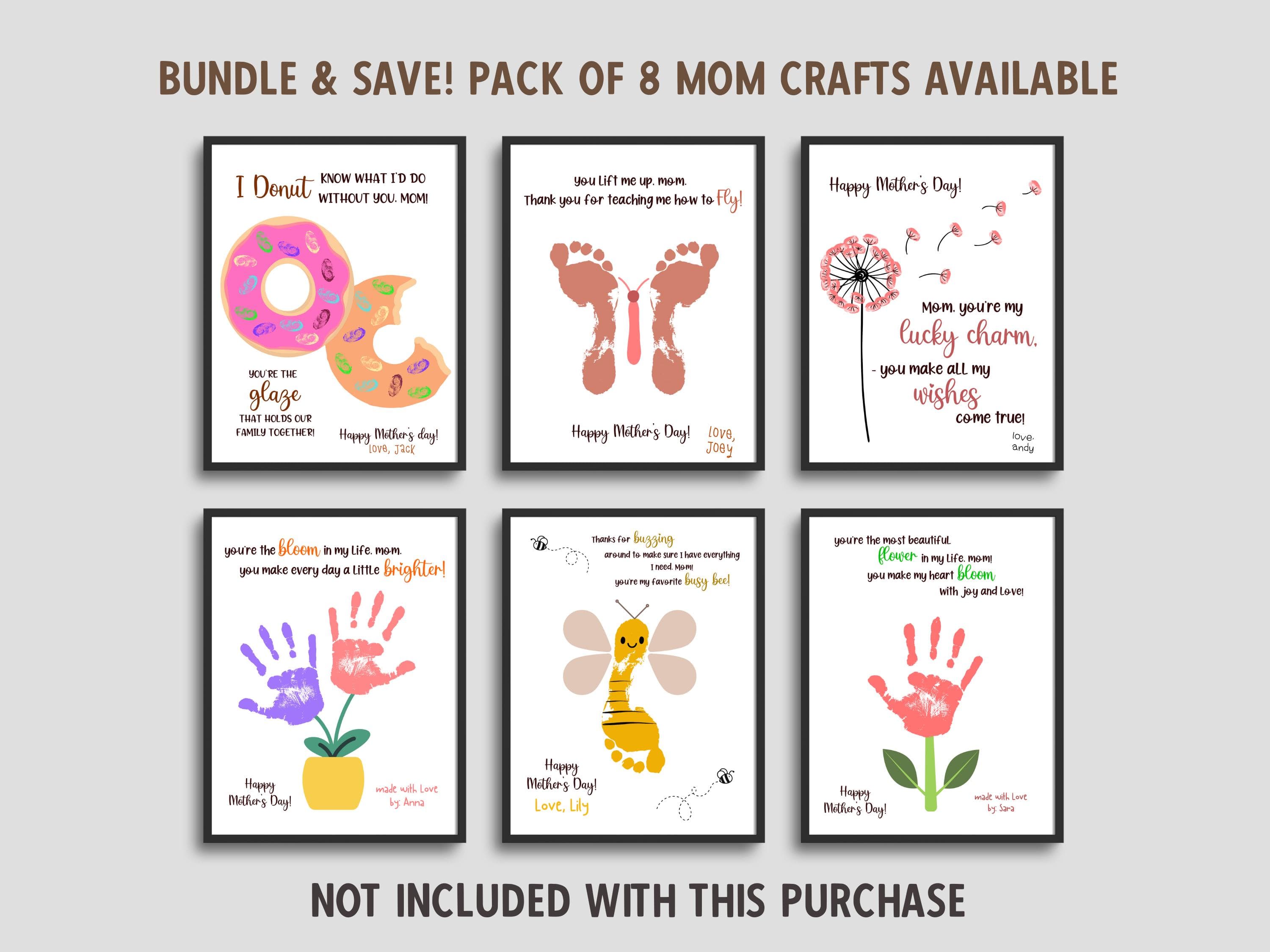 Mom Handprint Craft for Kids Printable, Mothers Day DIY Flowers Hand Art Activity Birthday Gift from Children Baby Toddler Hand Wall Decor - image 5