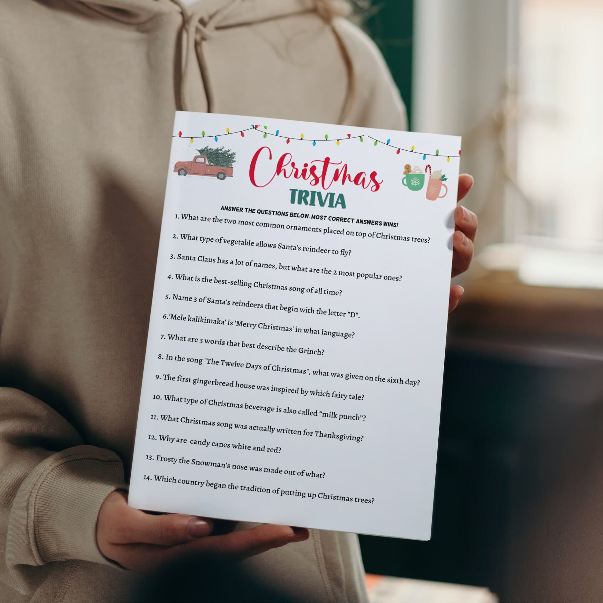Christmas Trivia Game Printable, Fun Holiday Party Game, Office Party Game, Xmas Family Activity Game, Christmas Party Game, Adults & Kids - image 4
