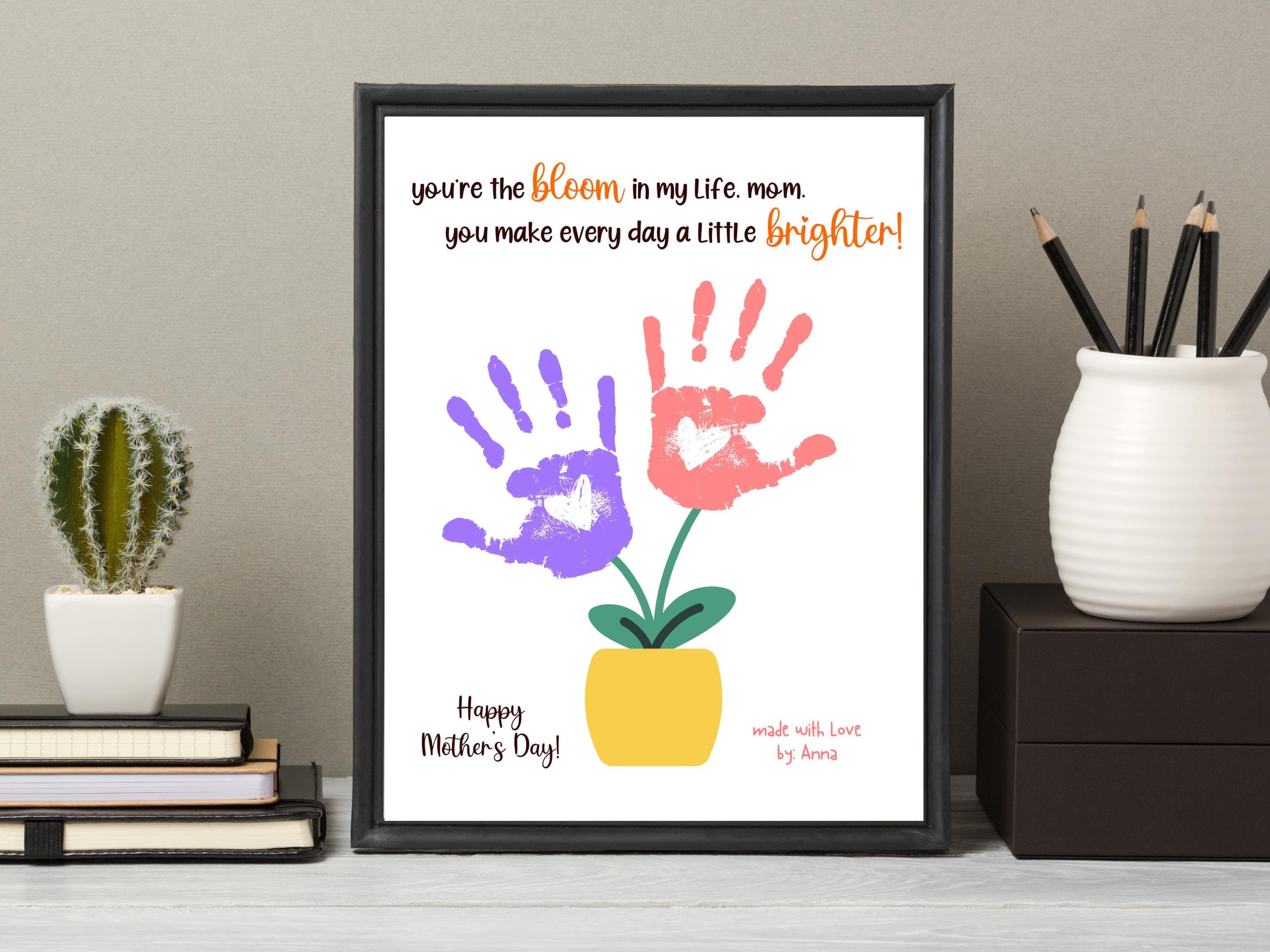 Mothers Day Bouquet Handprint Craft for Kids Printable Card Art Activity Keepsake Personalized Birthday Mom Gift Preschool Kindergarten PreK - image 4