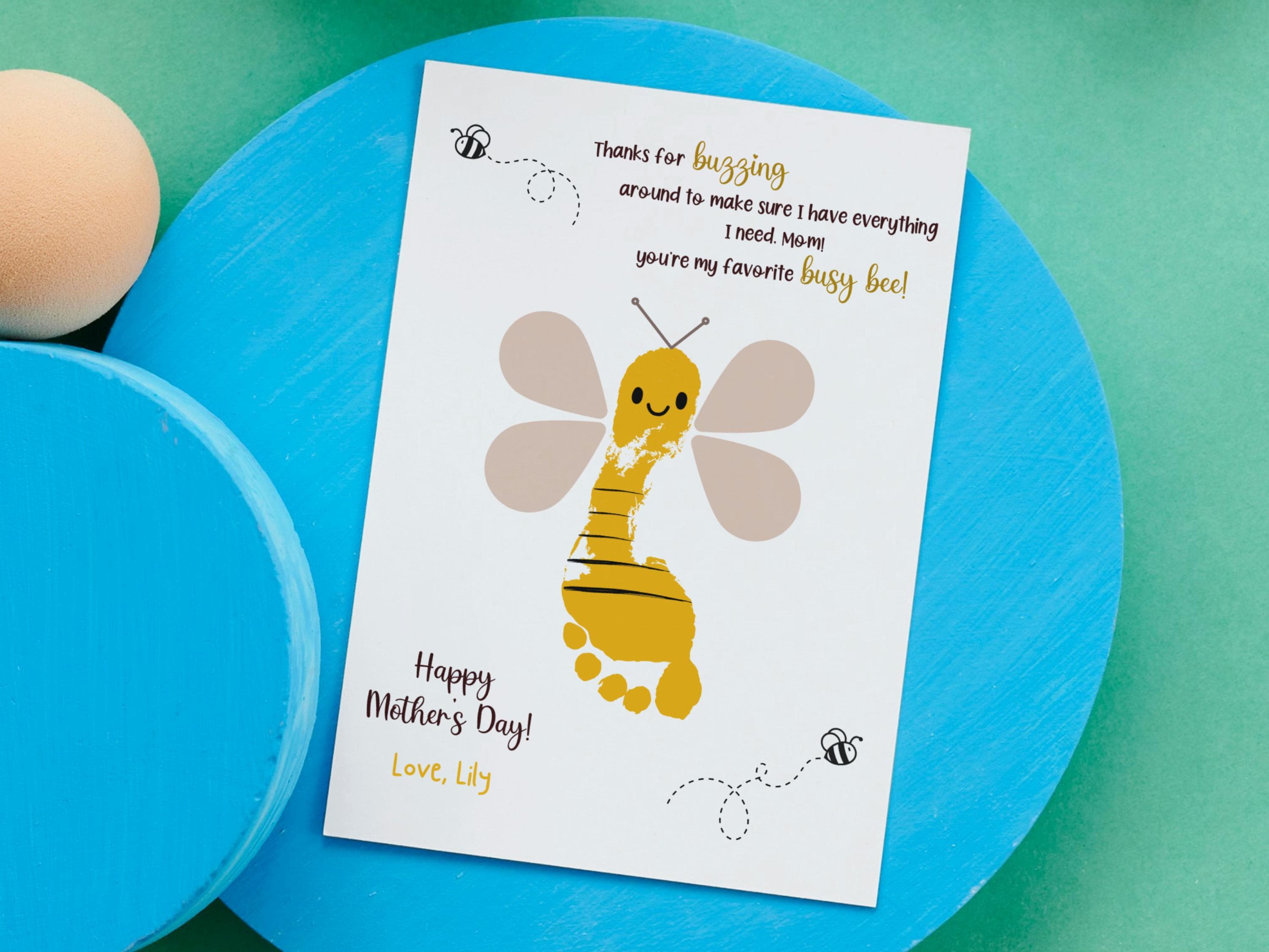 Mothers Day Footprint Craft for Kids Printable Card Art Activity Keepsake Birthday Mom Gift Preschool Classroom Homeschool Kindergarten PreK - image 4