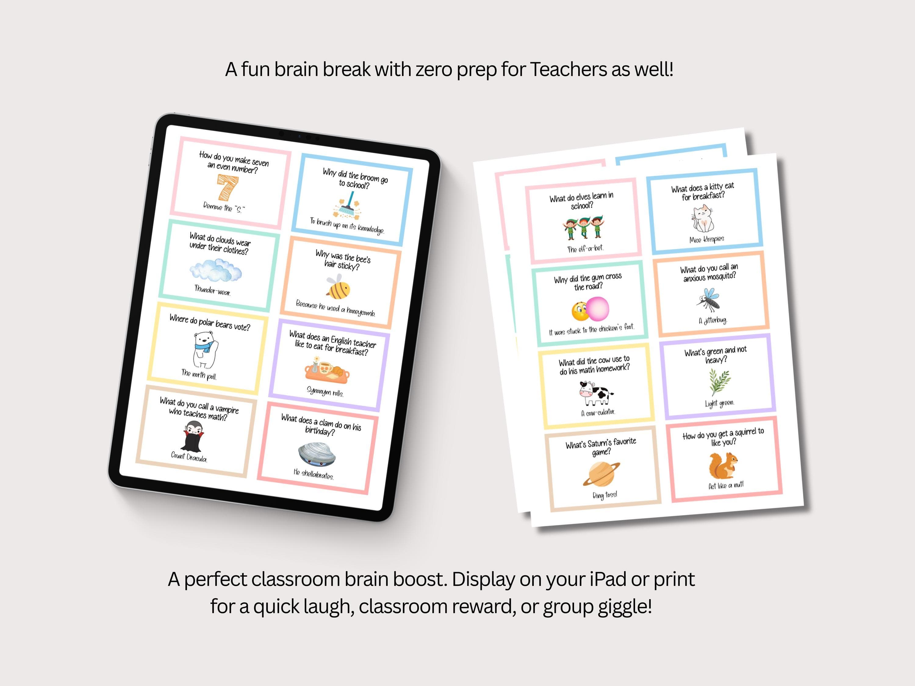 Lunchbox Jokes Cards for Kids Printable, Back to School Funny Lunch Box Notes Cute Teacher Resources Riddles Dad Jokes Digital PDF for Moms - image 4