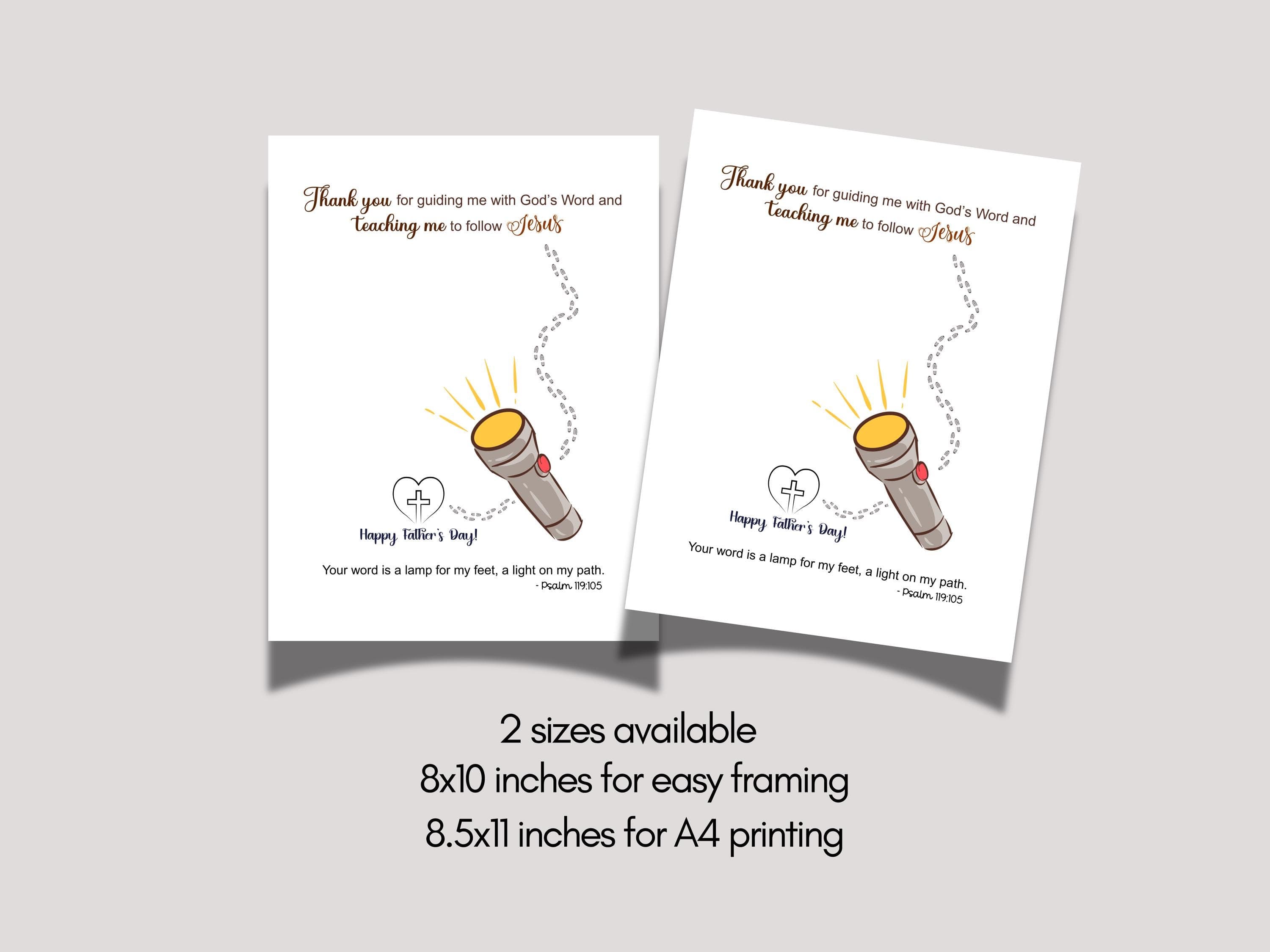 Father's Day Bible Craft Kids Printable, DIY Handprint Card Scripture Art Sunday School Activity Gift for Dad Grandpa from Christian Toddler - image 5
