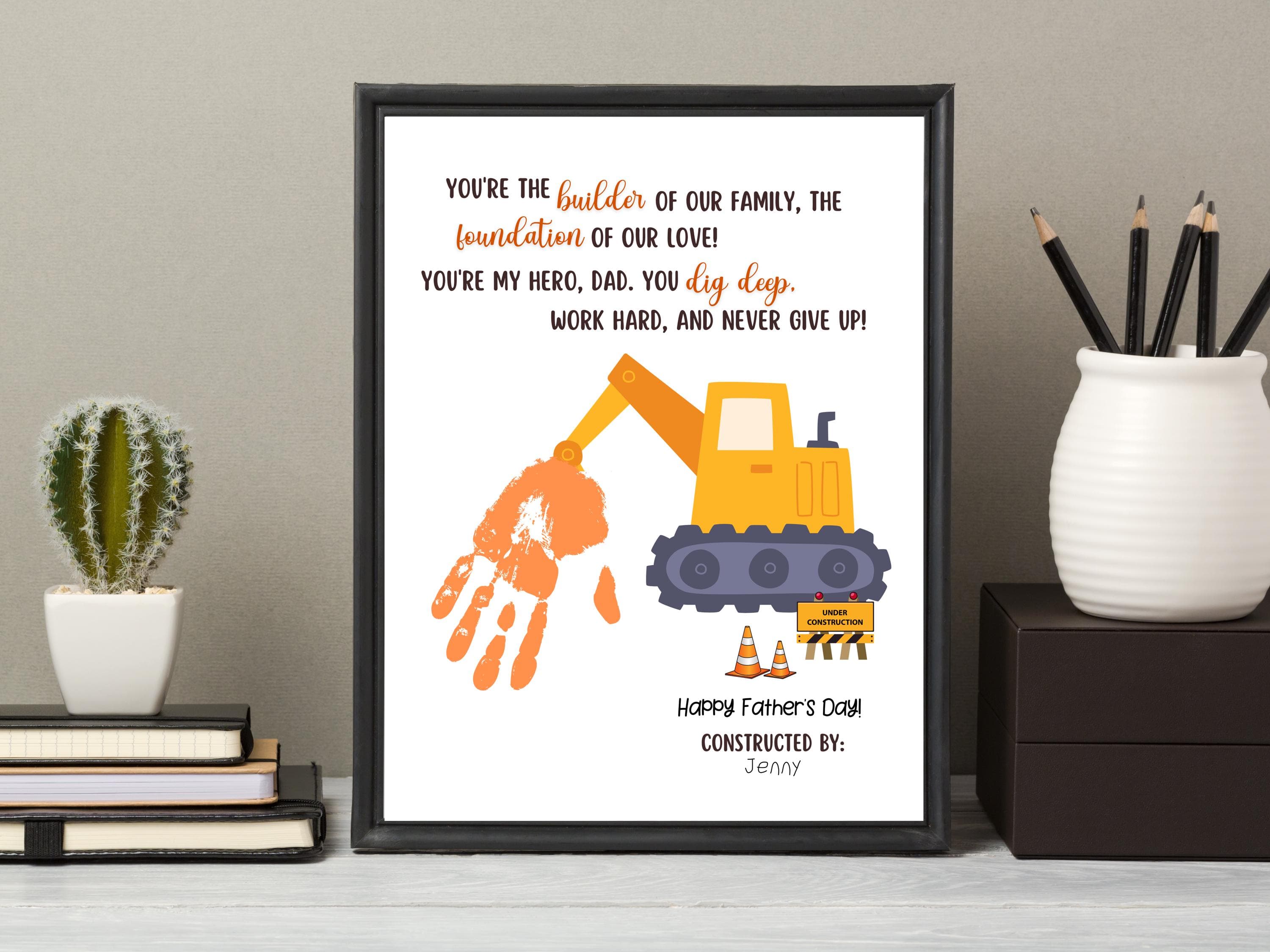 Fathers Day Handprint Craft for Kids Printable DIY Dad Card Hand Art Activity Personalized Birthday Gift from Baby Toddler Preschool Daycare - image 4