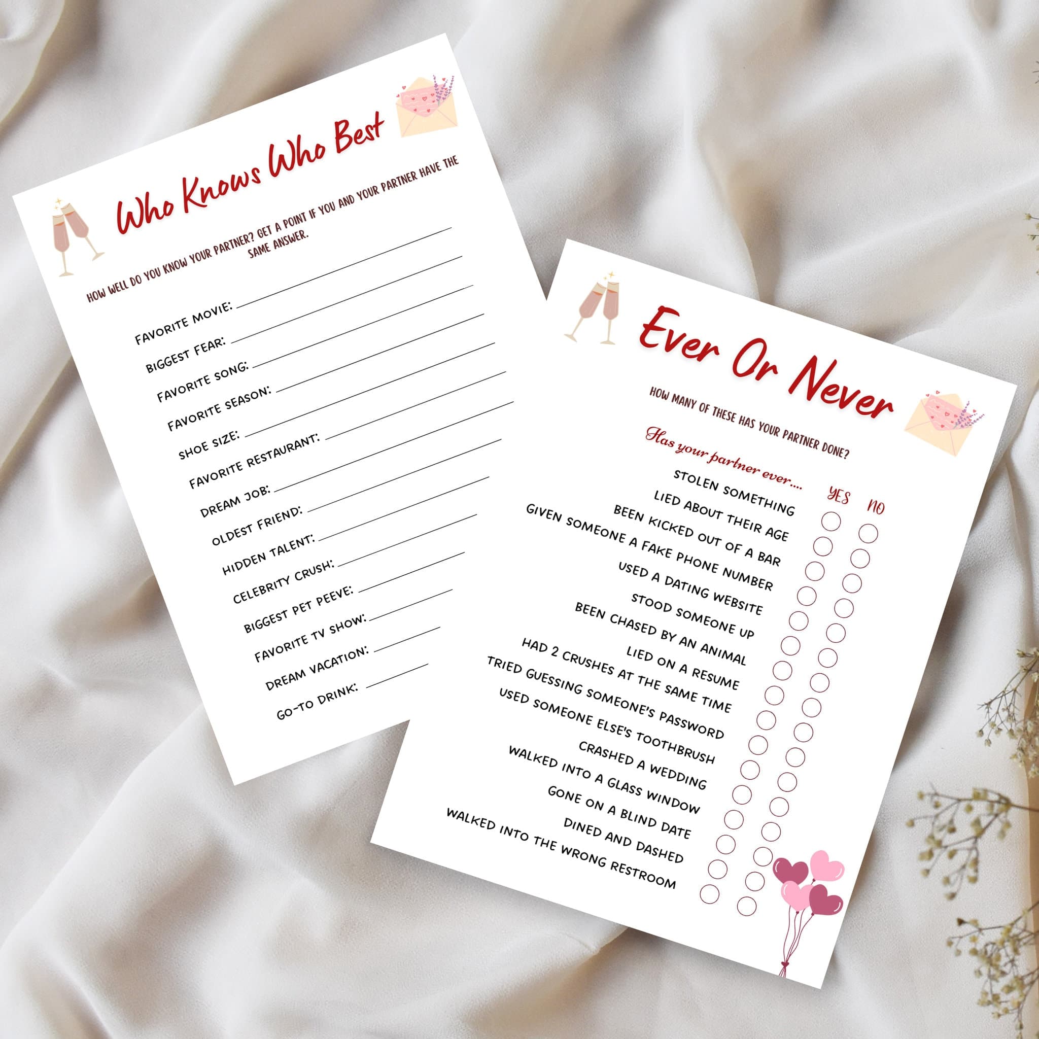 Couple Games Printable, Date Night Games, Marriage Anniversary Games, Fun Party Games for Couples, Valentines Day Games, Couples Night Games - image 4