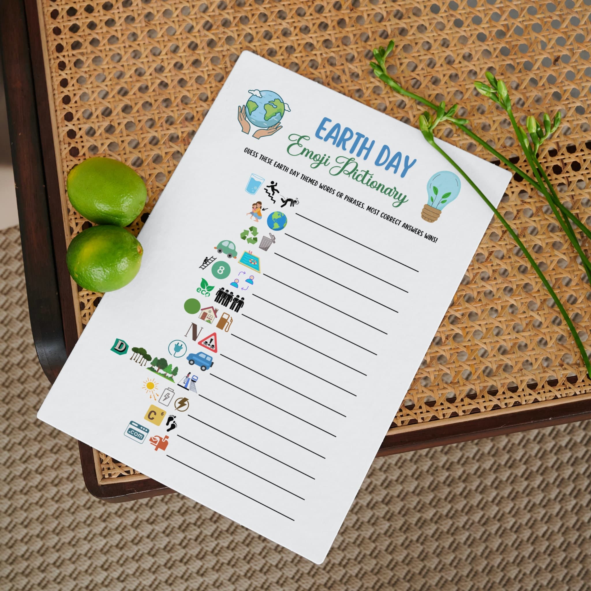 Earth Day Emoji Pictionary Game Printable, Party Game for Kids And Adults, Environmental Activity, Family Game, Classroom Game, Work Party - image 4