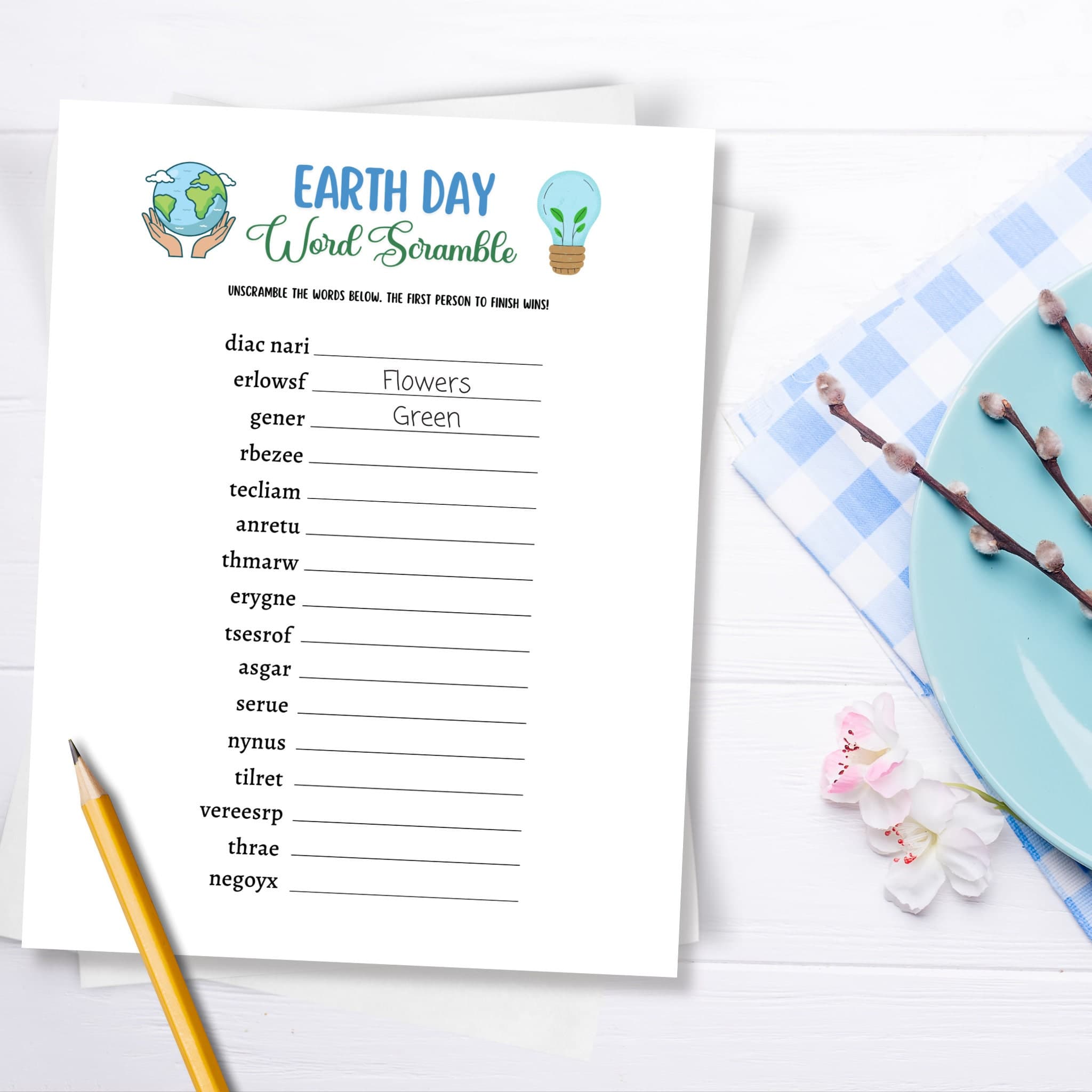 Earth Day Games Printable, Environmental Activity Word Search & Word Scramble, Party Game for Kids And Adults, Family Game, Classroom Game - image 5