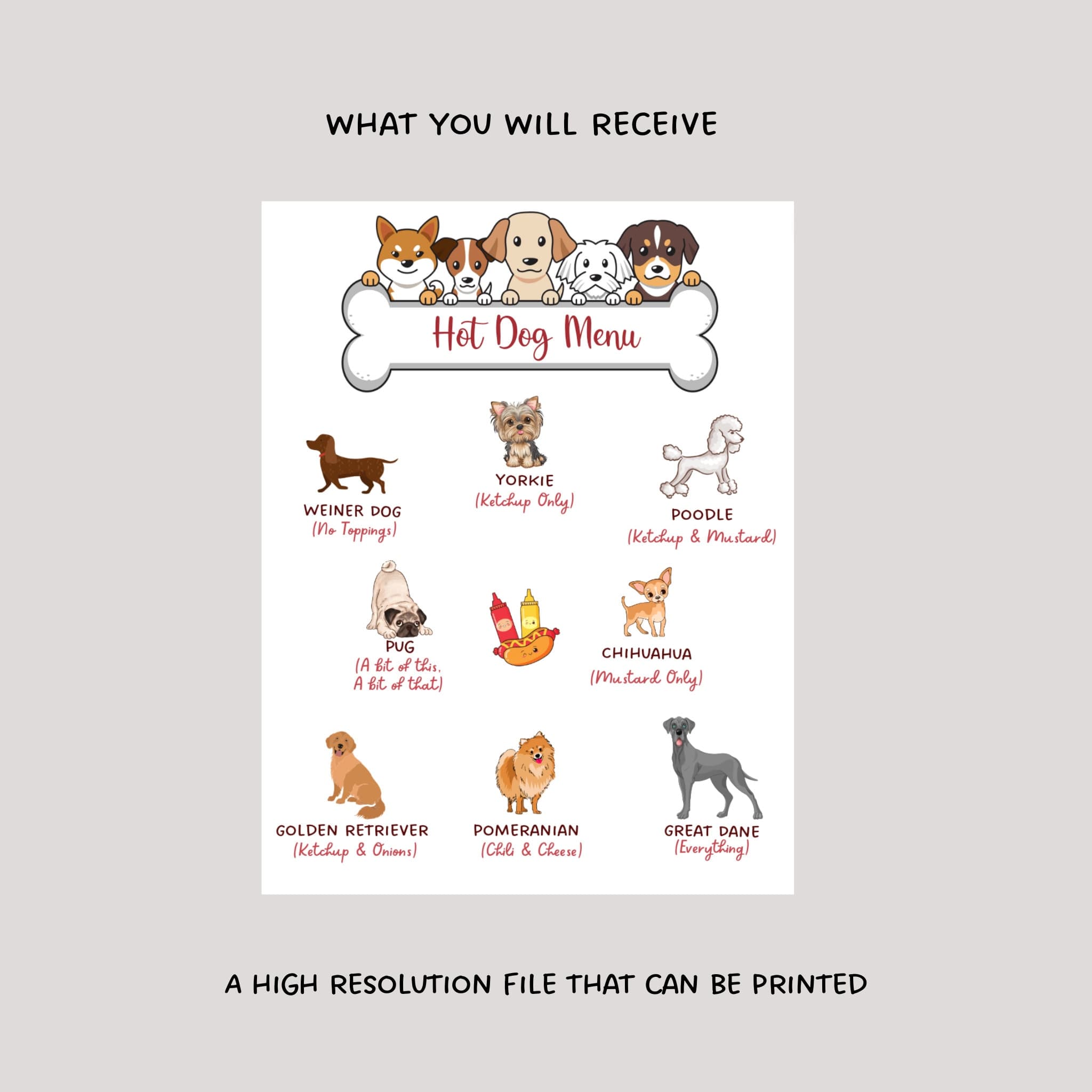 Hot Dog Bar Menu Sign Printable, Puppy Birthday Party, Puppy Adoption Party, Hot Dog Menu Sign, Dog Birthday Party, Pawty Decorations - image 4