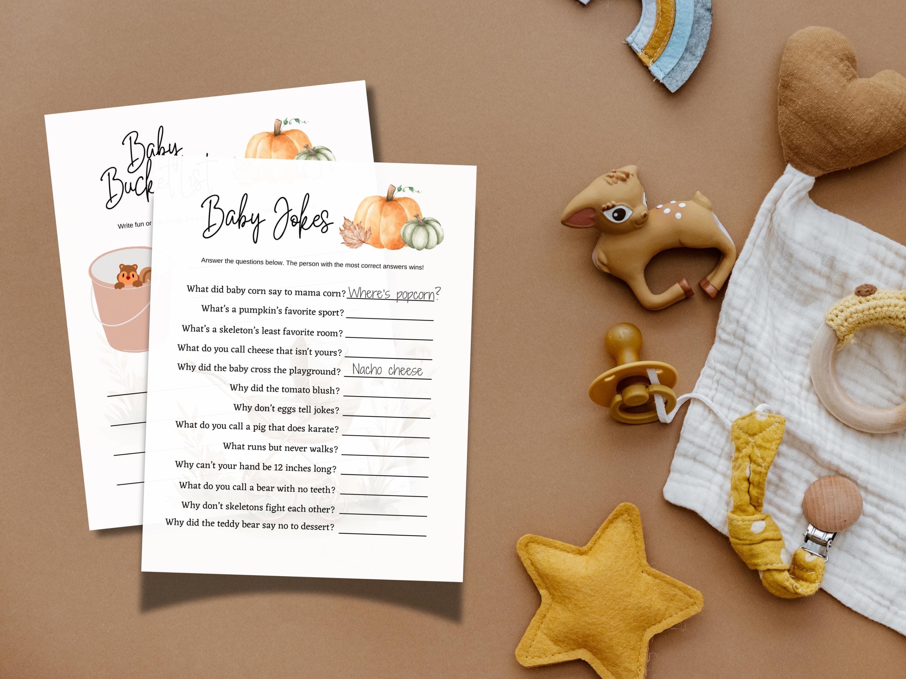 Pumpkin Baby Shower Games Printable Bundle, Fall Autumn Themed Party Activity Ideas, Fun Decor Cute Activities for Adults Family Friends - image 2