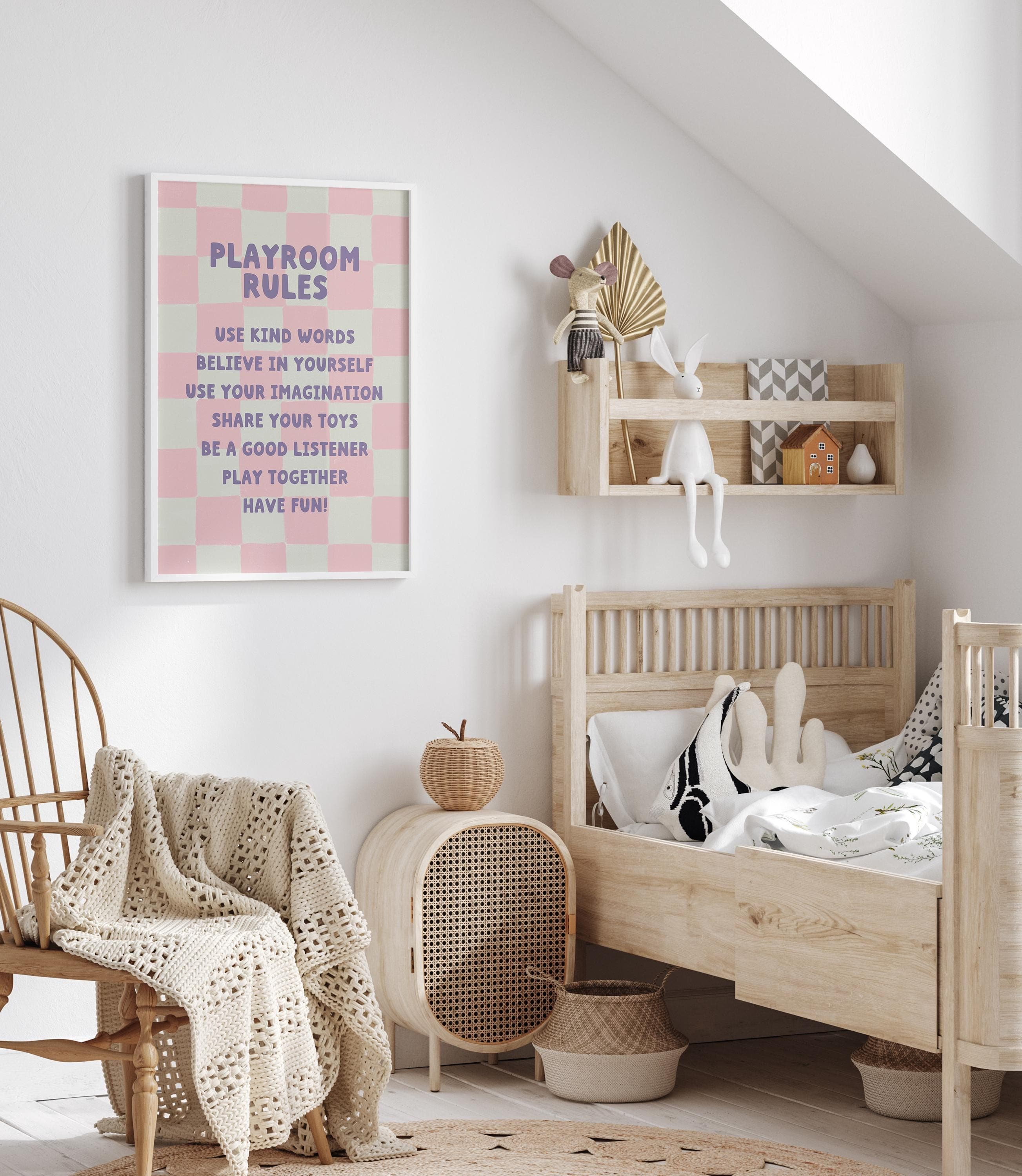 Trendy Montessori Playroom Rules Wall Art for Girls Room Fun and Functional Girls Room Rules Sign Decor Art for Children's Spaces - image 3