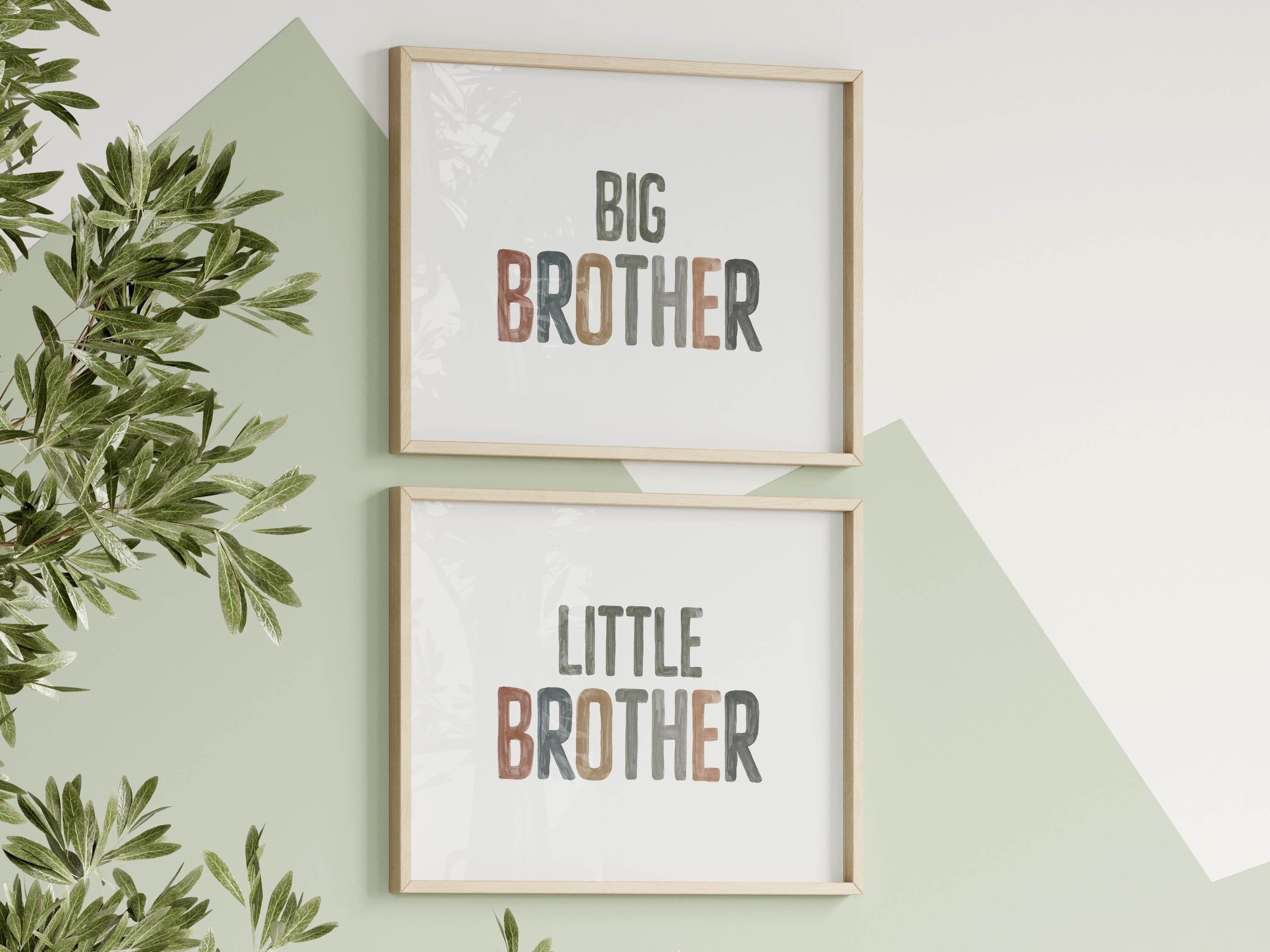 Charming Boys Room Art Set Inspirational Posters For Montessori Playroom Adorable 4-Piece Set Celebrating Brotherly Bonds Big Little Bros - image 3