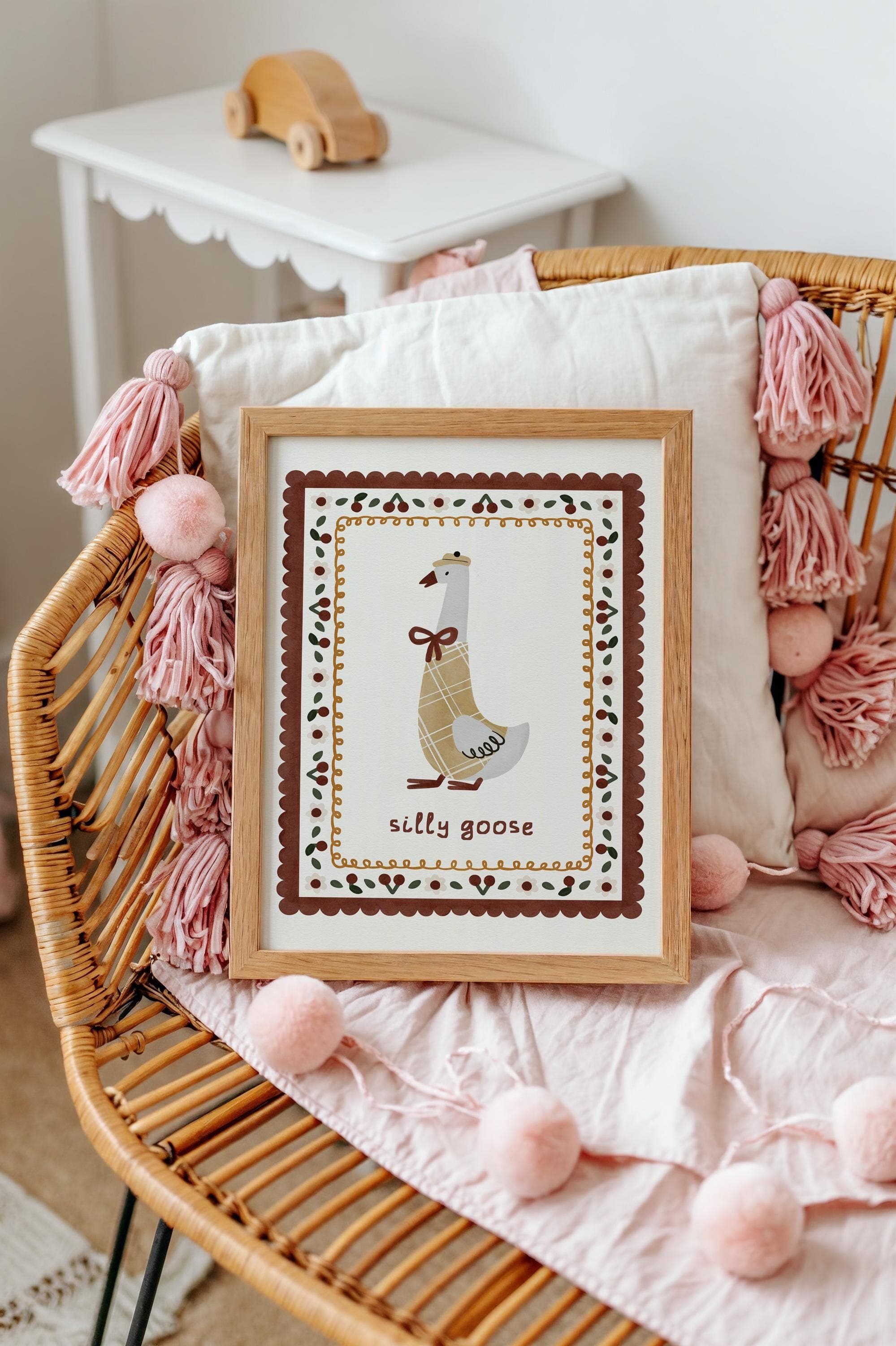 Silly Goose Wall Art Print Nursery Decor Funny and Whimsical The Silliest Goose Around Quirky Wall Art Print for Nursery